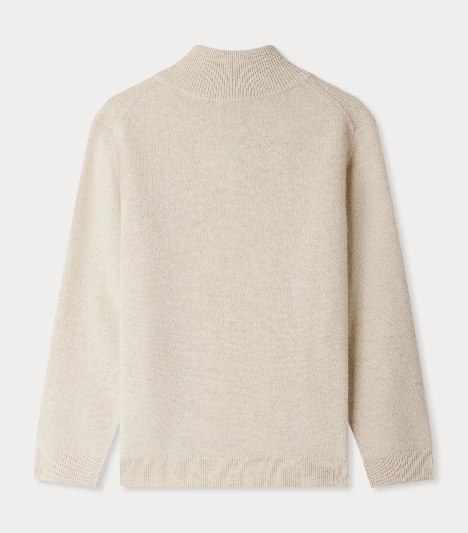 Cashmere Gert Quarter-Zip Sweater (4-8 Years) NATUREL Image 2