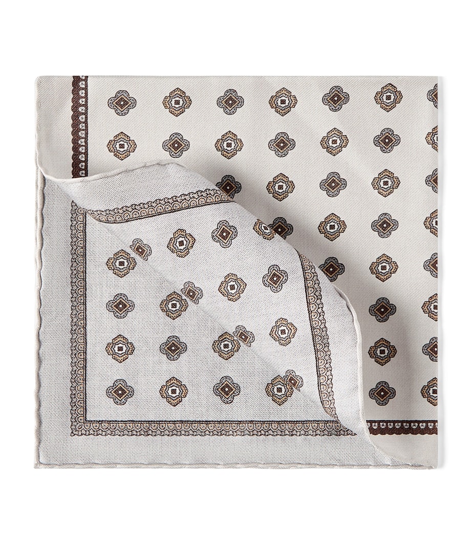 Brunello Cucinelli Silk Medallion Pocket Square Image 1
