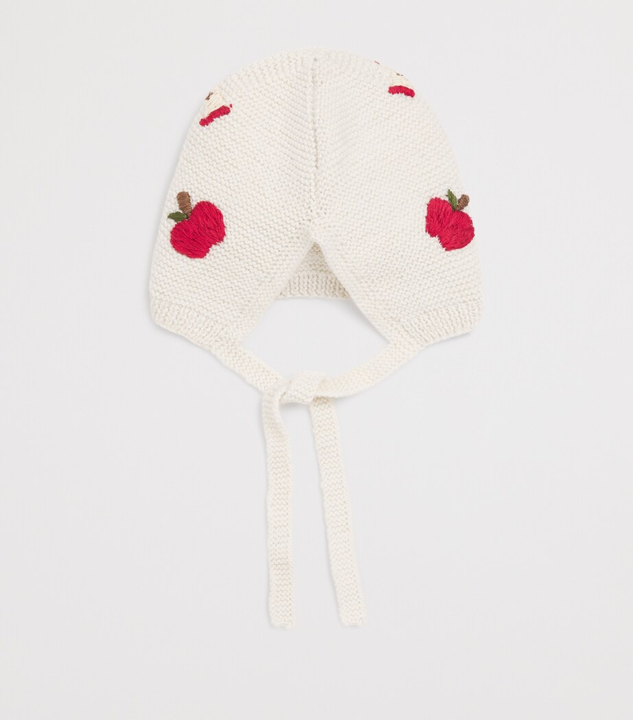 Merino Wool Apple Bonnet (0-24 Months) CREAM WHITE Image 2