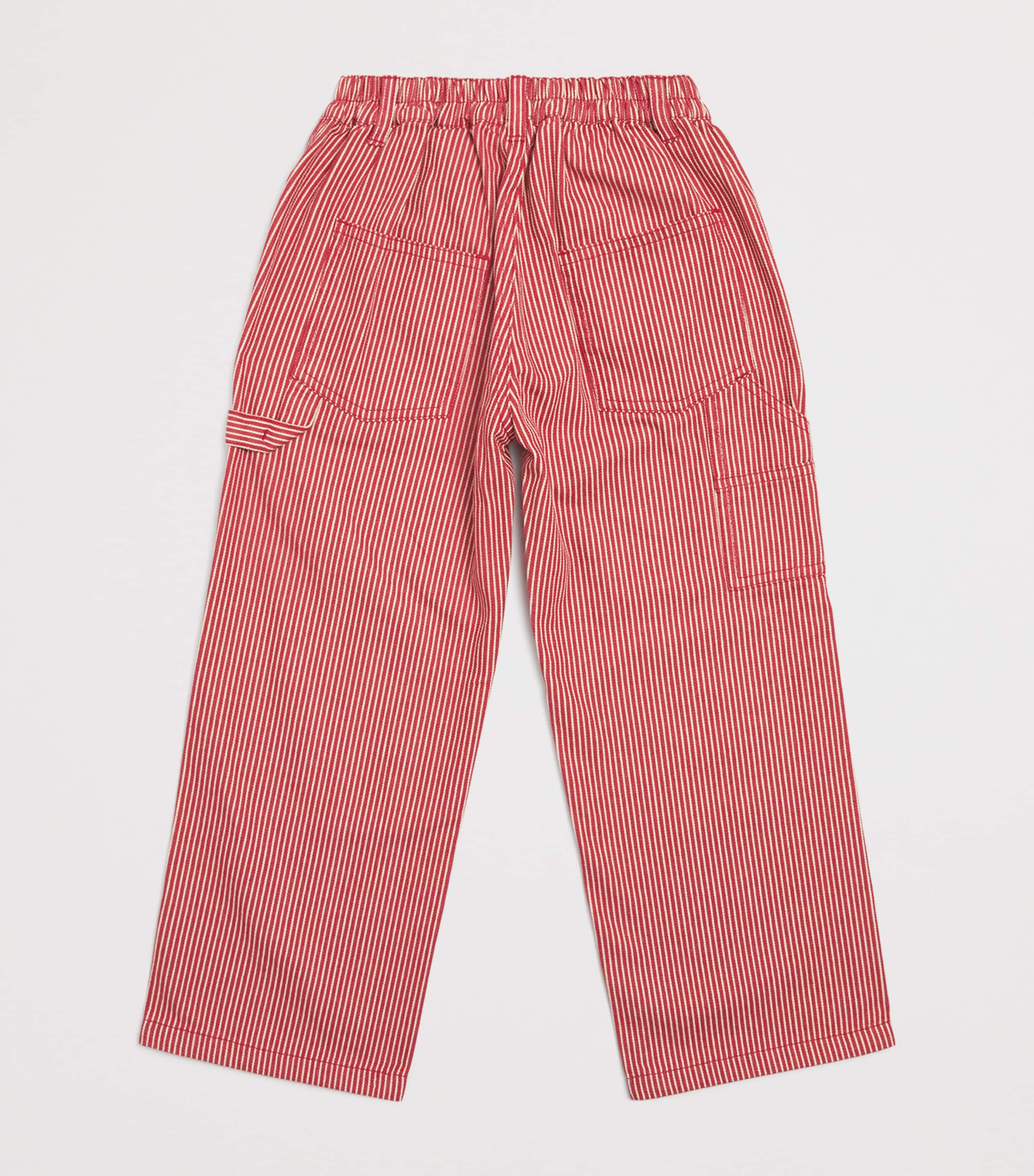 Organic Cotton Stripe Luc Trousers (18 Months-4 Years) P25119 MILK ROUGE Image 2