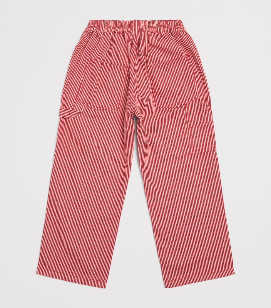 Organic Cotton Stripe Luc Trousers (18 Months-4 Years) P25119 MILK ROUGE Image 2