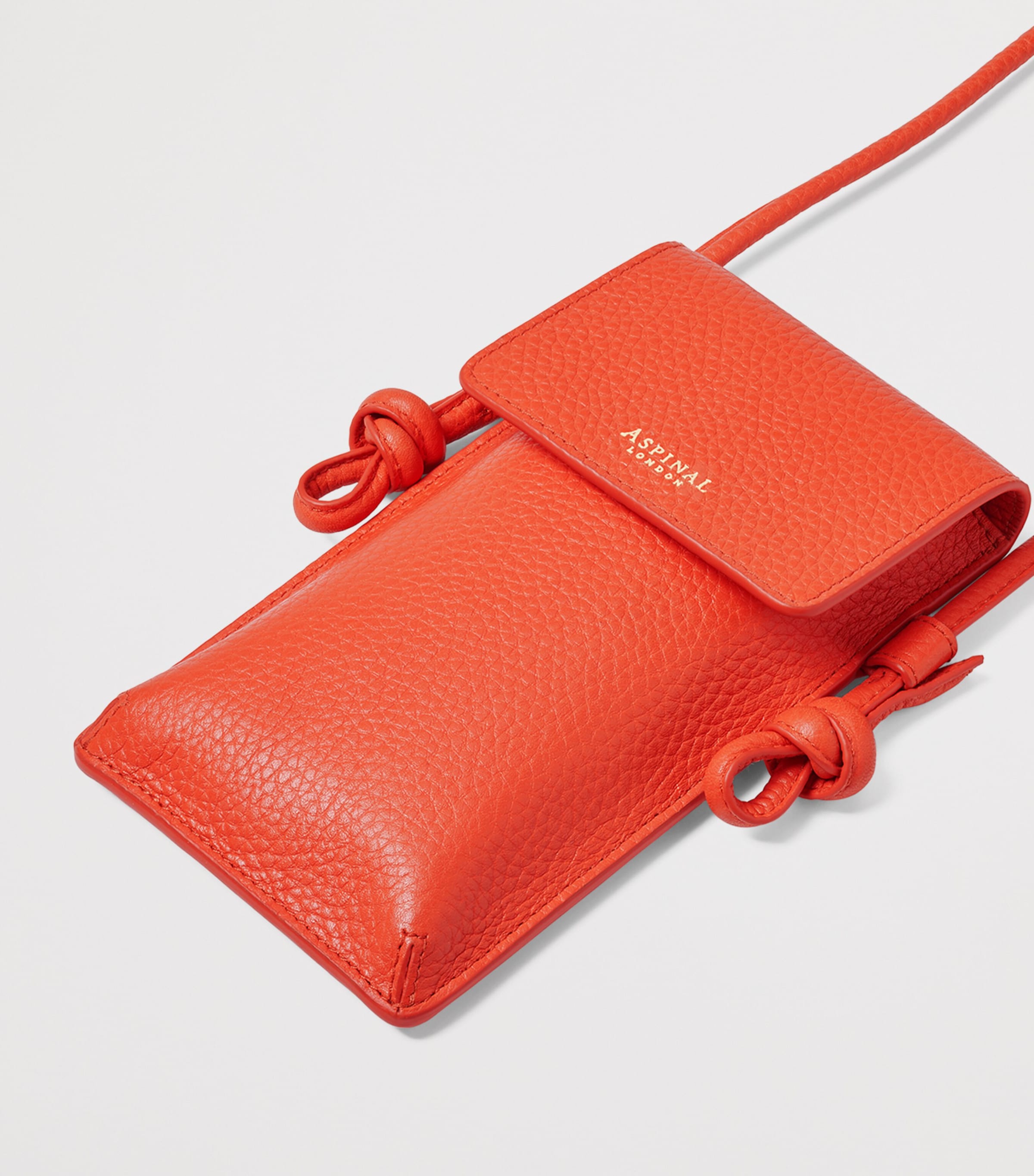 Leather Ella Phone Pouch CORAL Image 4