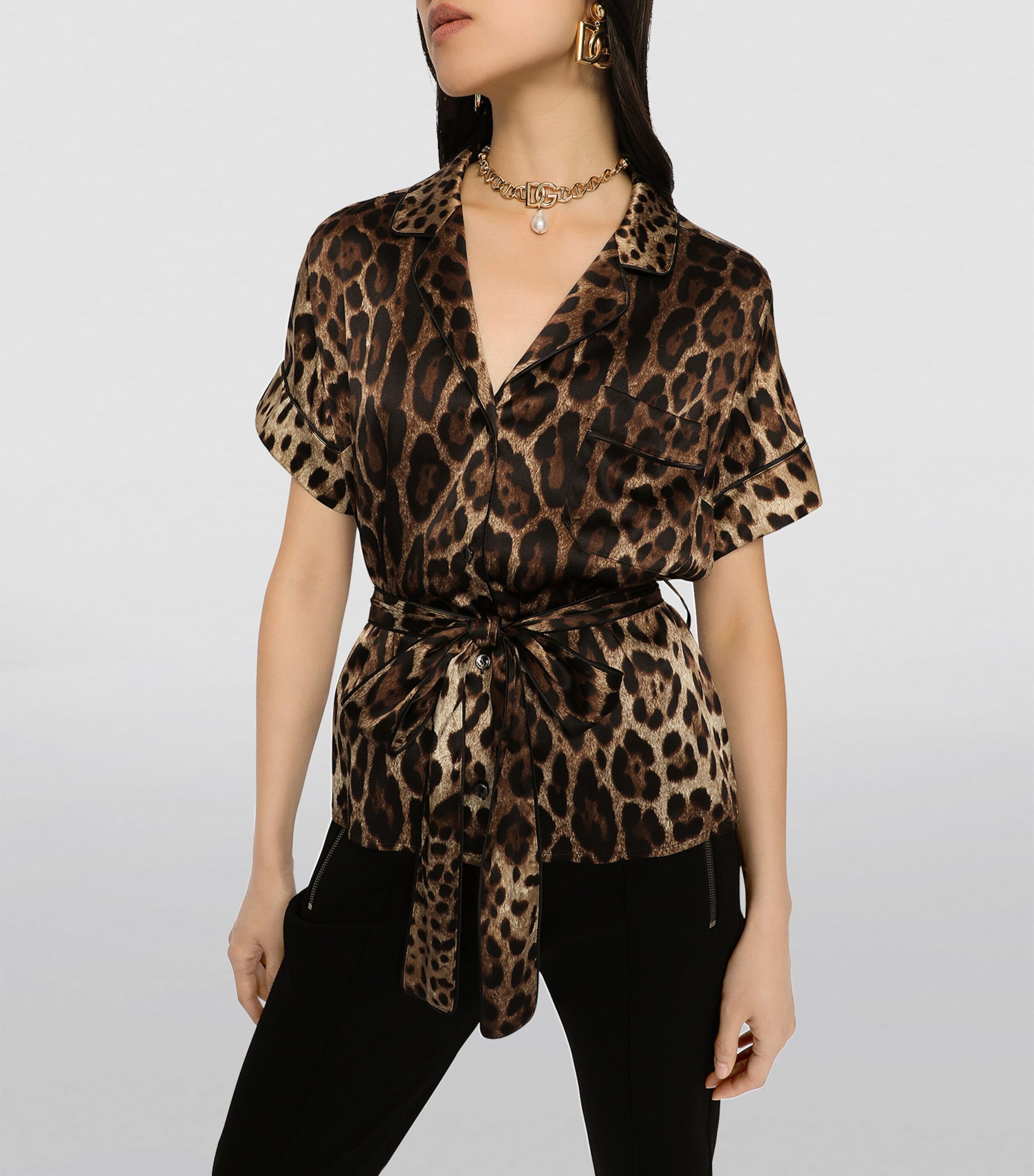 Stretch-Silk Belted Shirt HY13M-LEO NEW Image 4
