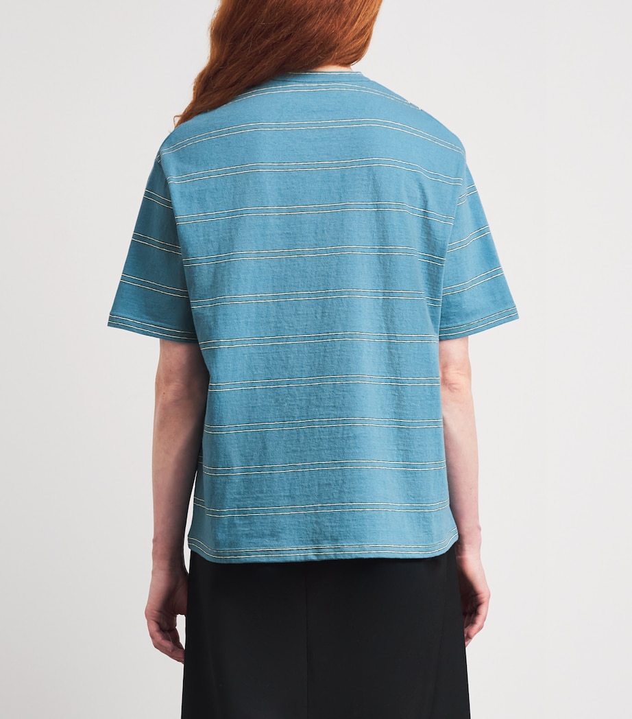Jil Sander Womens Cotton Stripe T-Shirt Summer Kite Image 5
