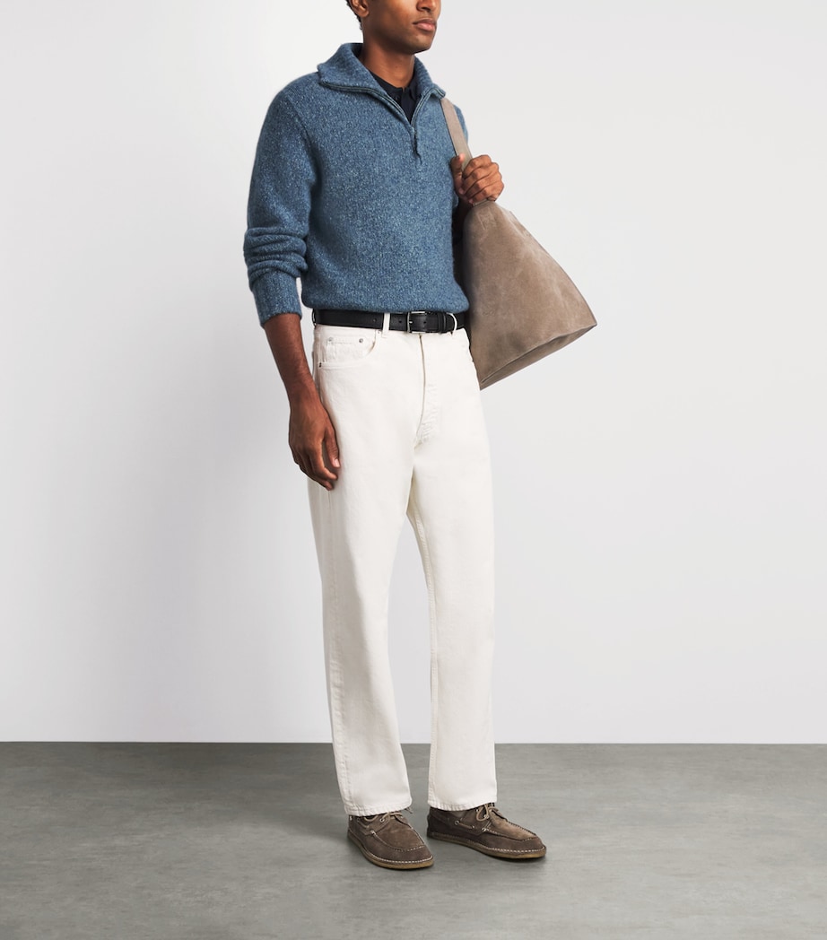Allude Mens Cashmere Quarter-Zip Sweater Image 2
