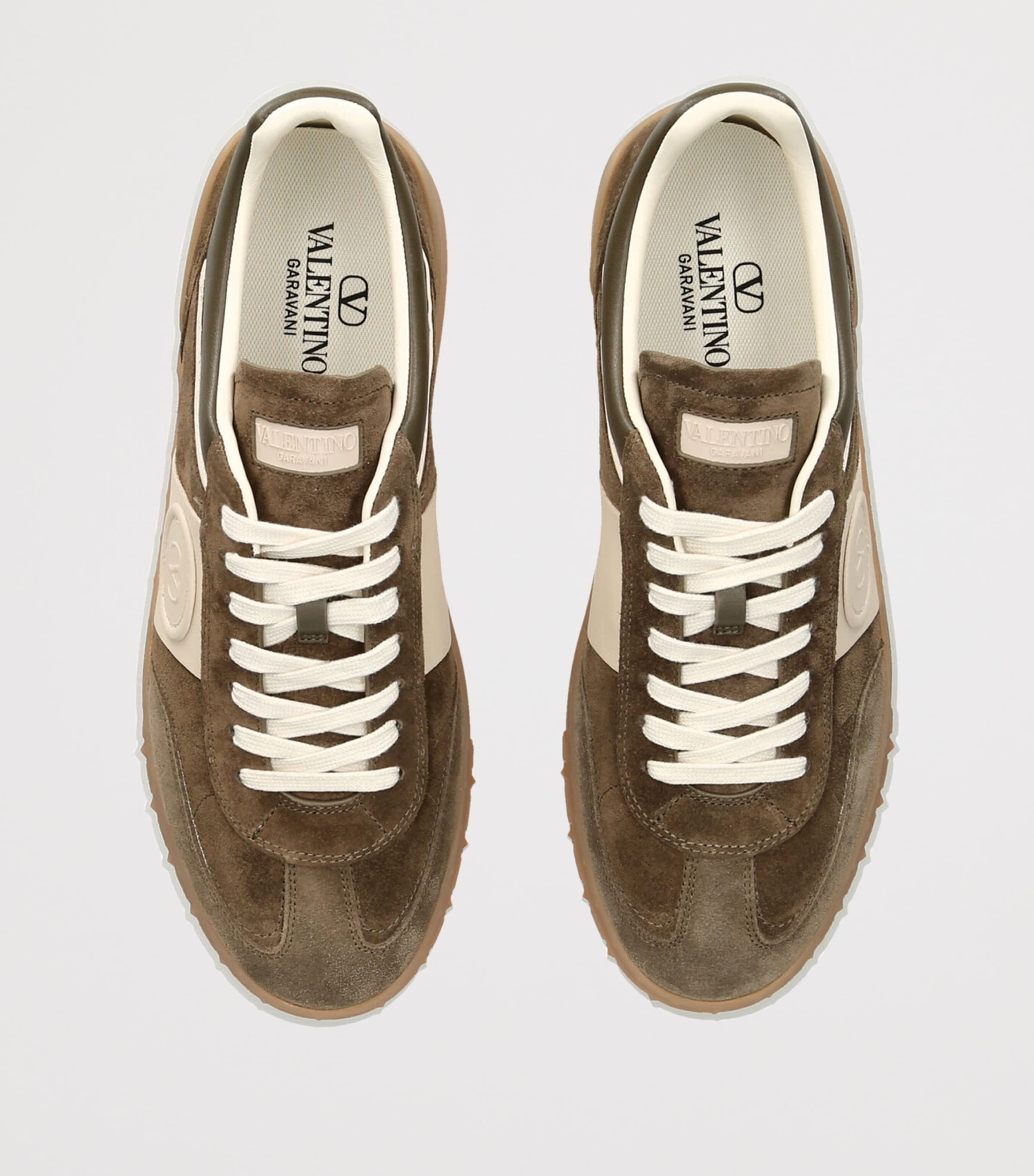 Valentino Garavani Suede Upvillage Low-Top Sneakers Mid Brown Image 3