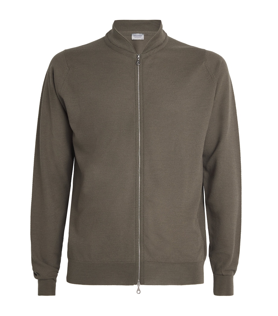 Extra Fine Merino Wool 16.Singular Bomber Jacket MANSFIELD GREEN Image 1