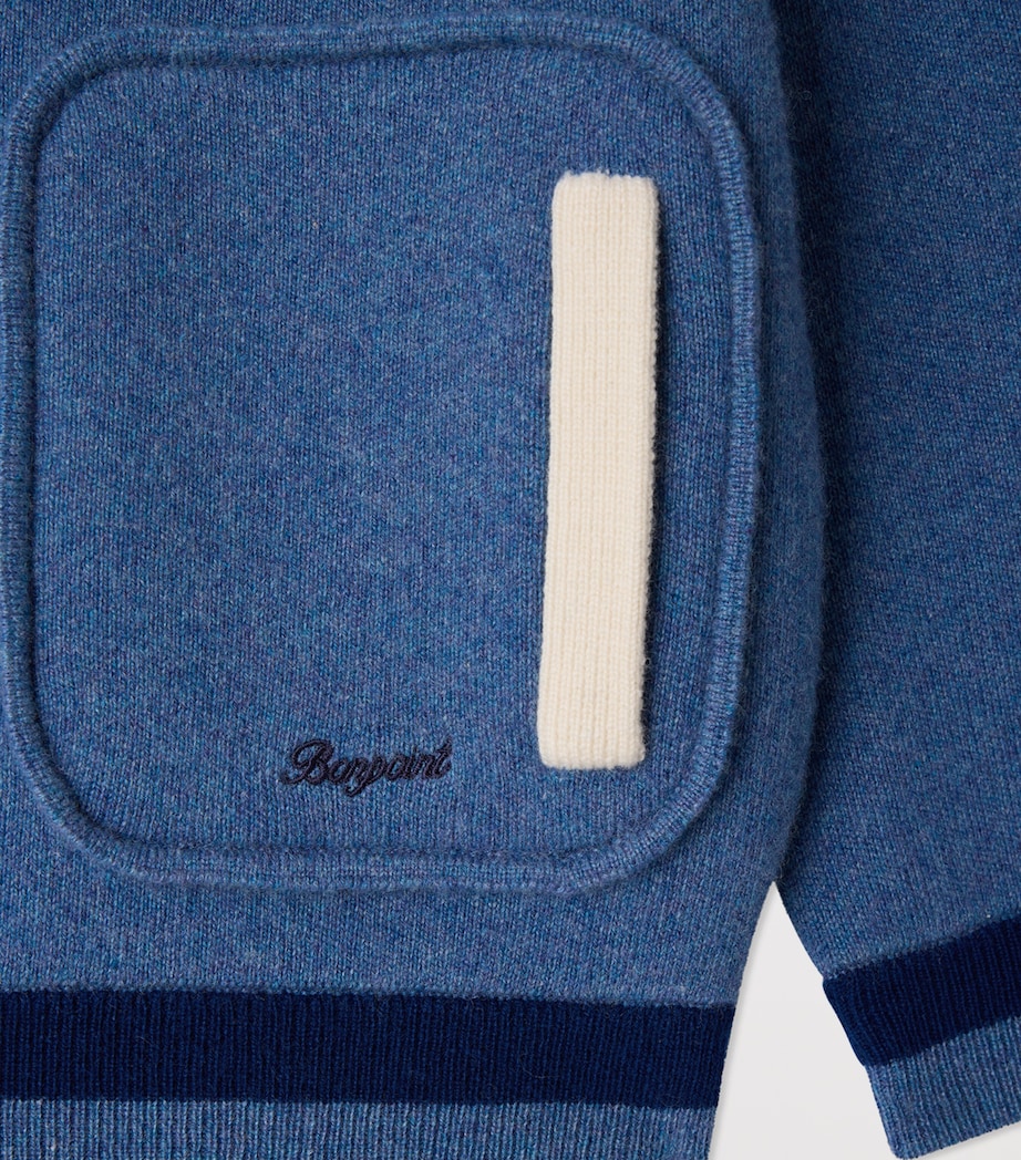 Bonpoint Cashmere Collared Cardigan (4-8 Years) Bleu Paon Image 4
