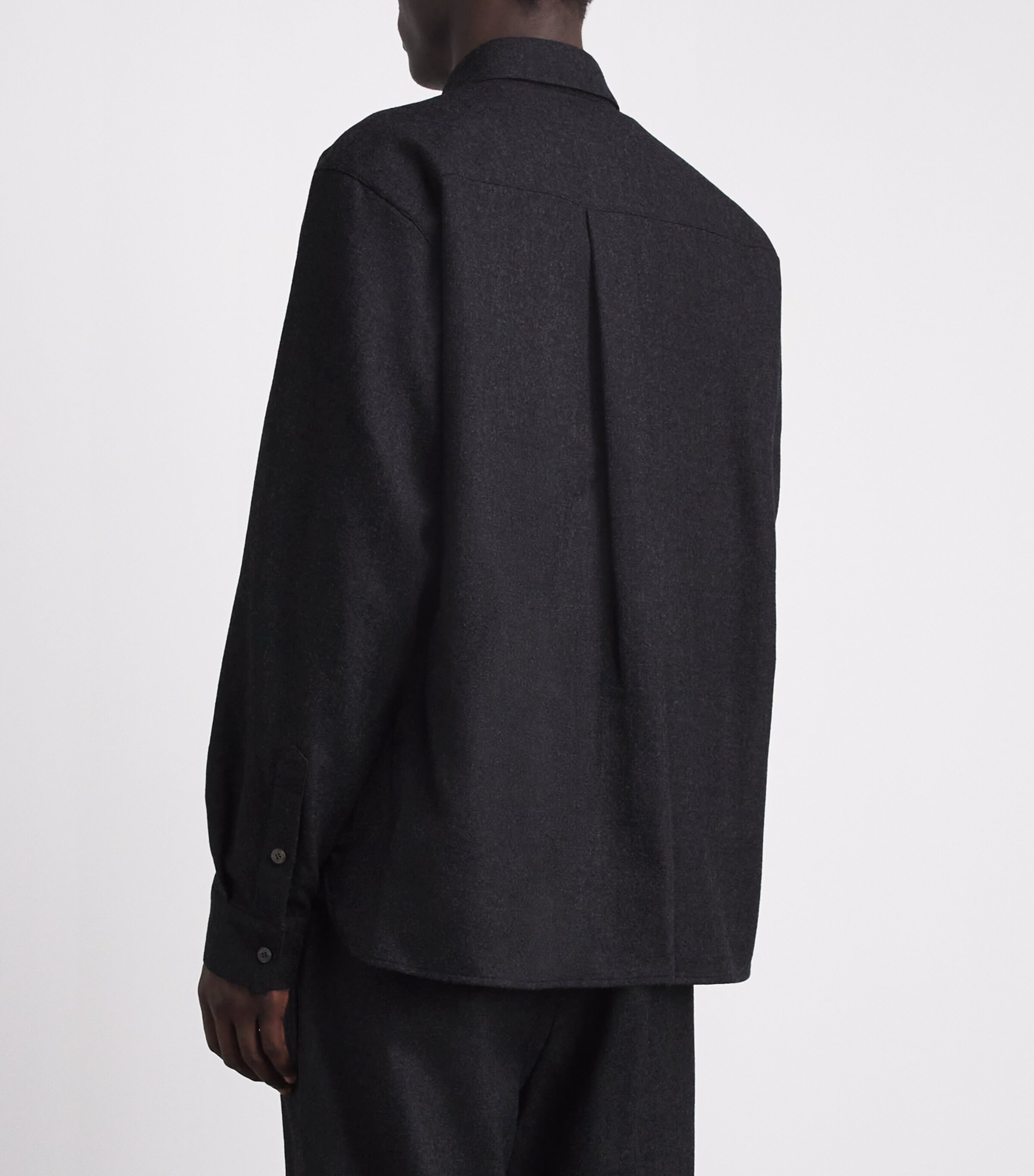 Le 17 Septembre Mens Wool Half-Placket Overshirt Charcoal Image 5