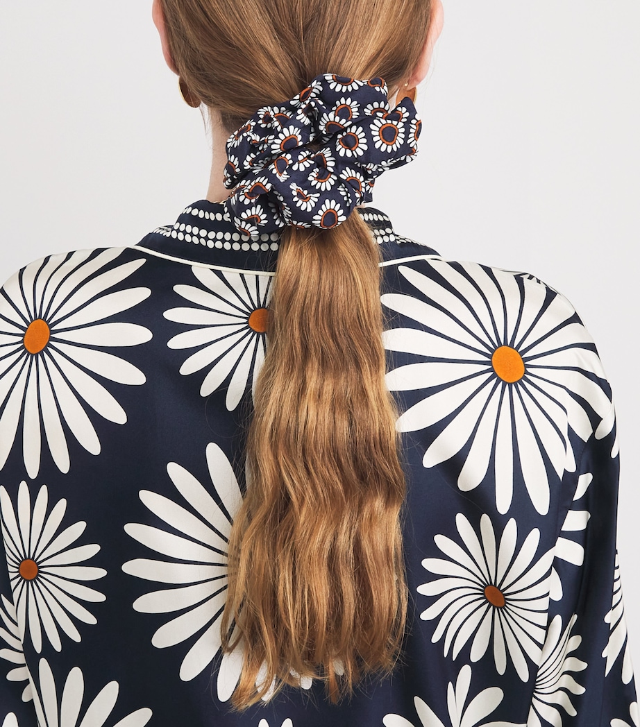 Sandro Paris Floral Print Scrunchie Deep Blue / Ocher Image 2