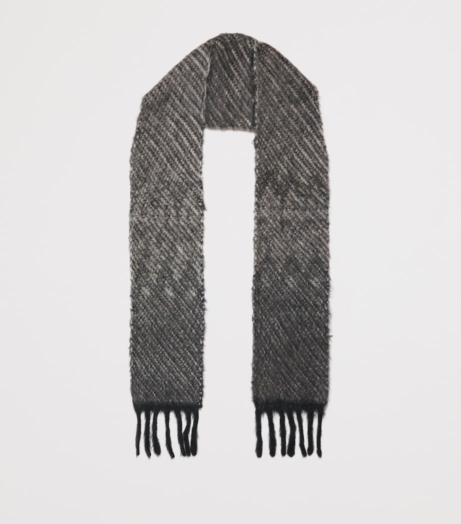 Mohair-Wool Hooded Scarf 902 GREY Image 2