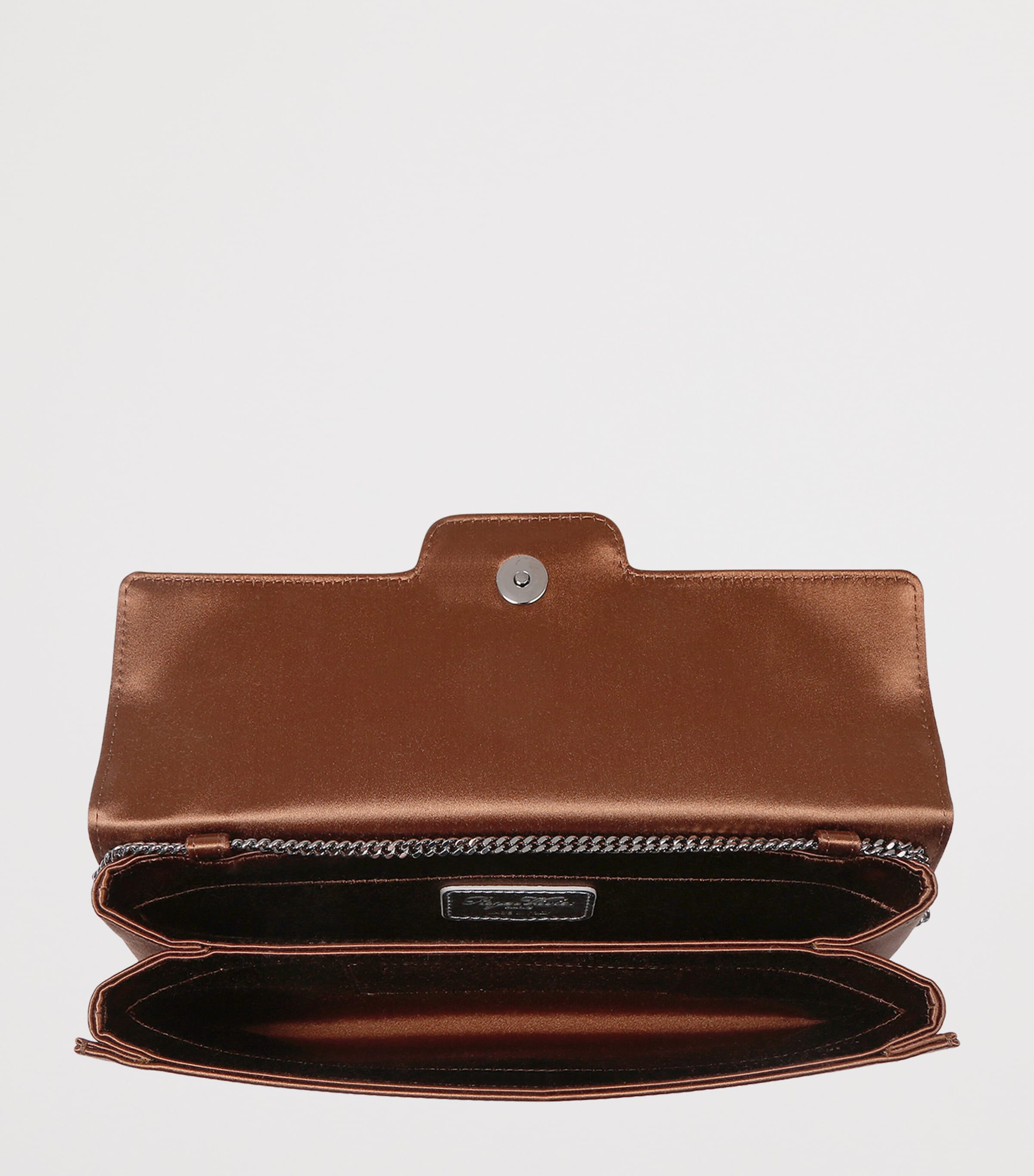 Roger Vivier Satin Efflorescence Envelope Clutch Bag Brown Image 3