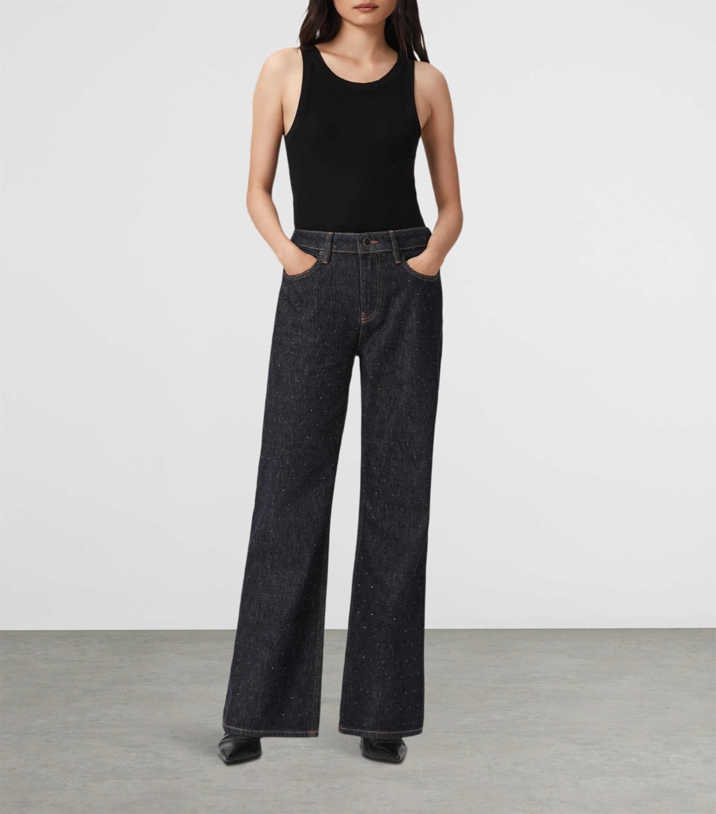 Ember Sparkle Mid-Rise Flared Jeans RAW INDIGO BLUE Image 2