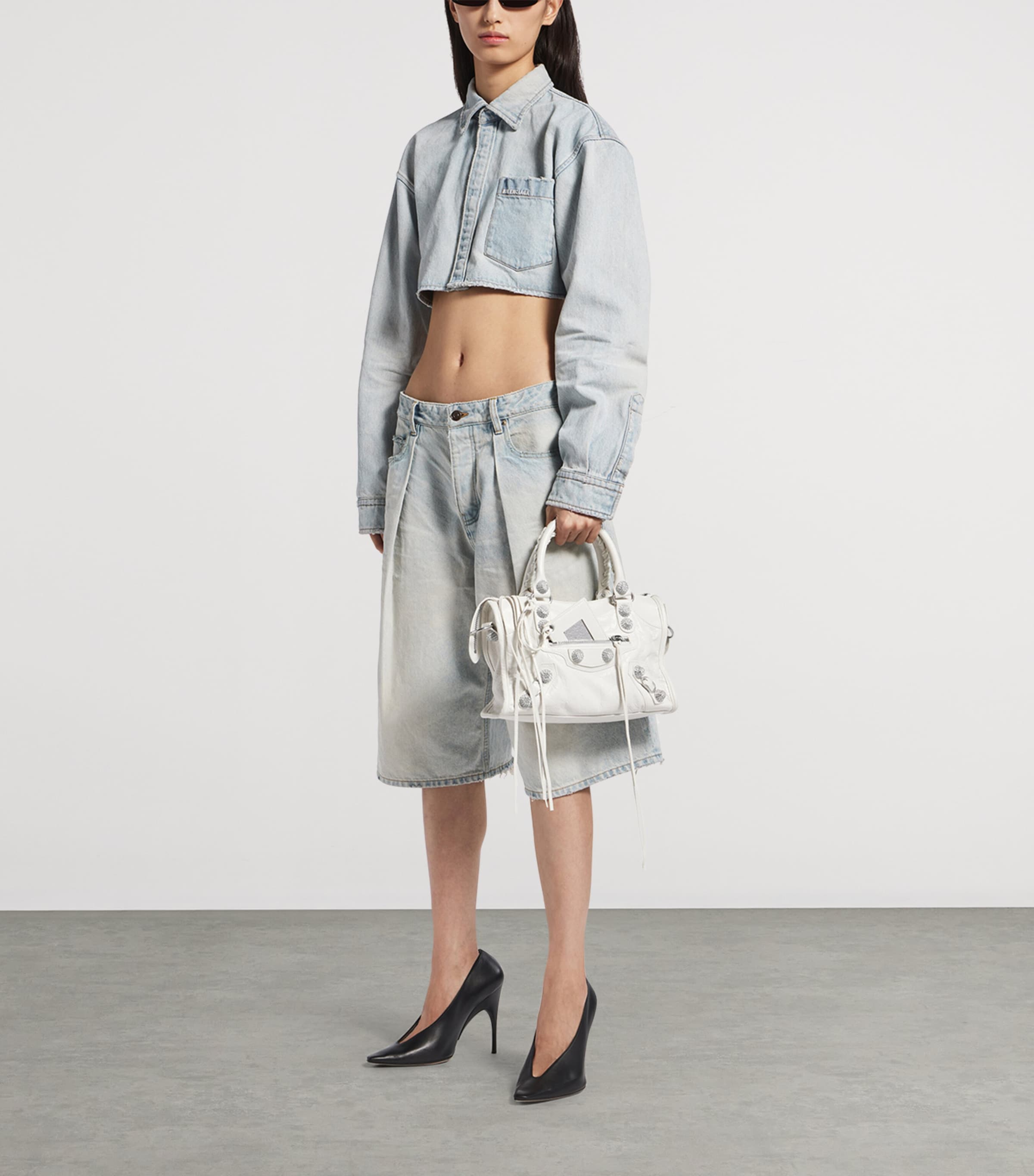 Balenciaga Small Leather Embellished Le City Top-Handle Bag Image 3