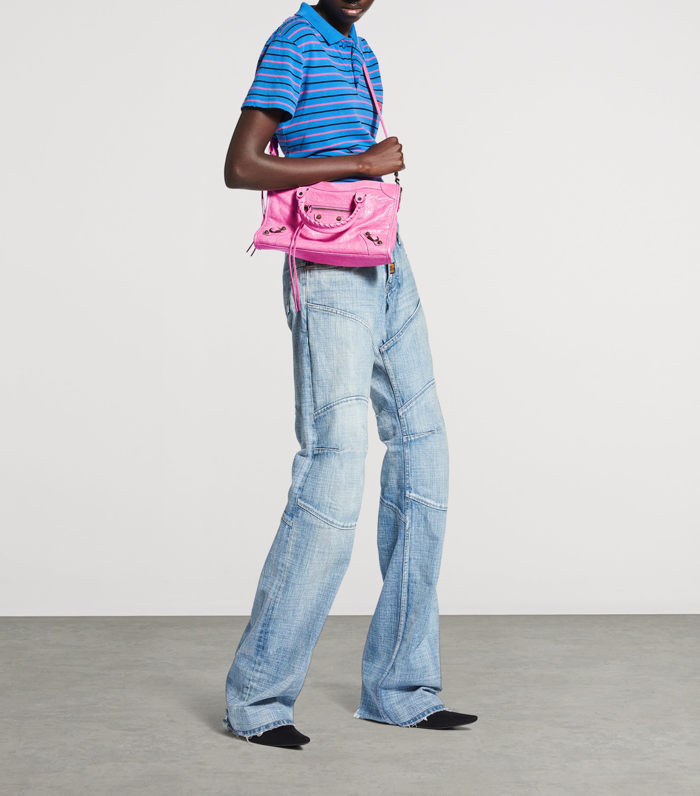 Balenciaga Pink Small Leather Le City Top-Handle Bag Harrods AZ