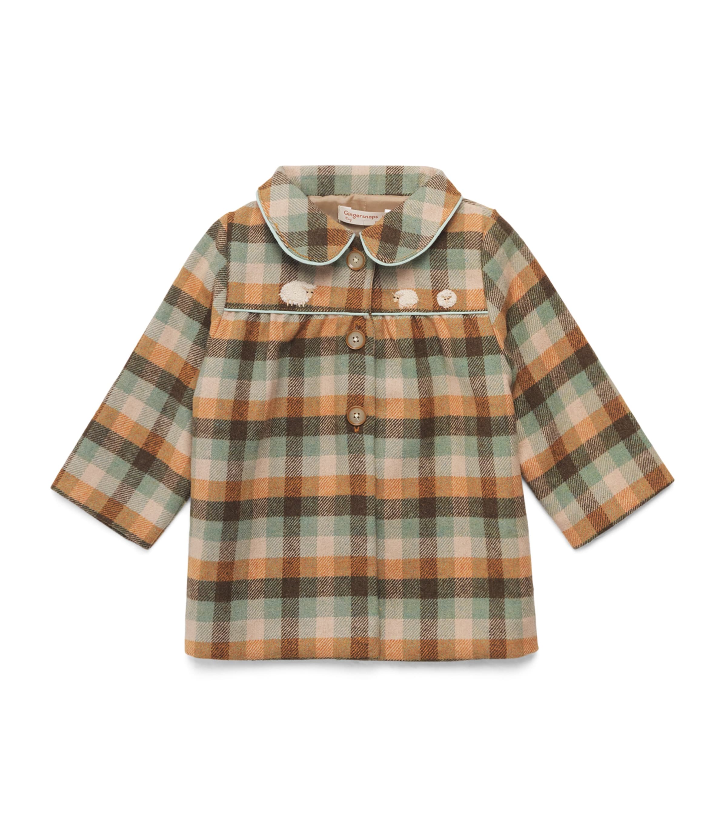 Gingersnaps Checked Maude Coat In Brown