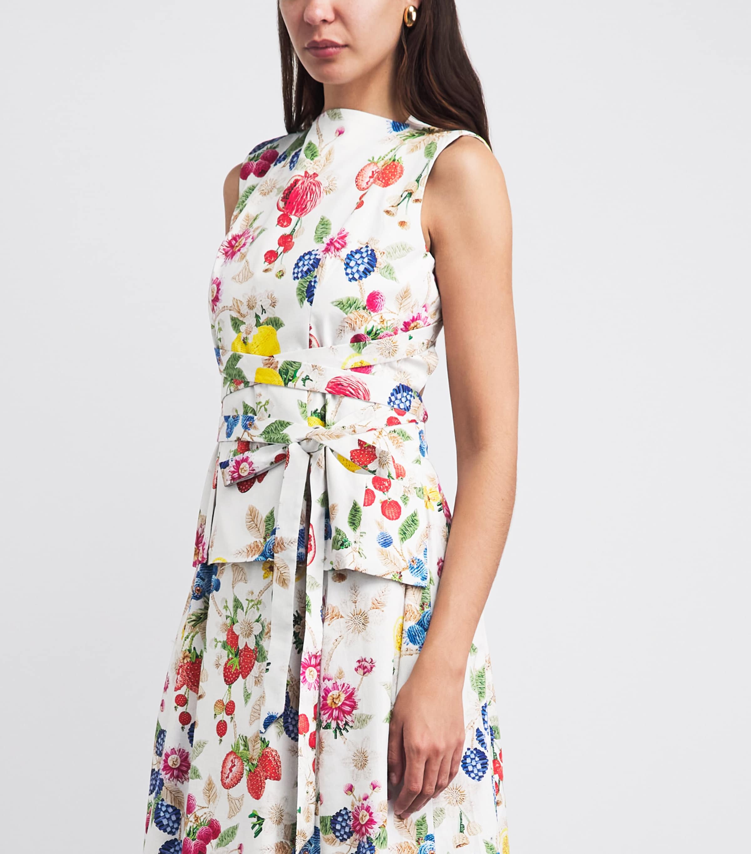 Mary Katrantzou Womens Stretch-Cotton Juda Top Fruitavola Aop Image 4