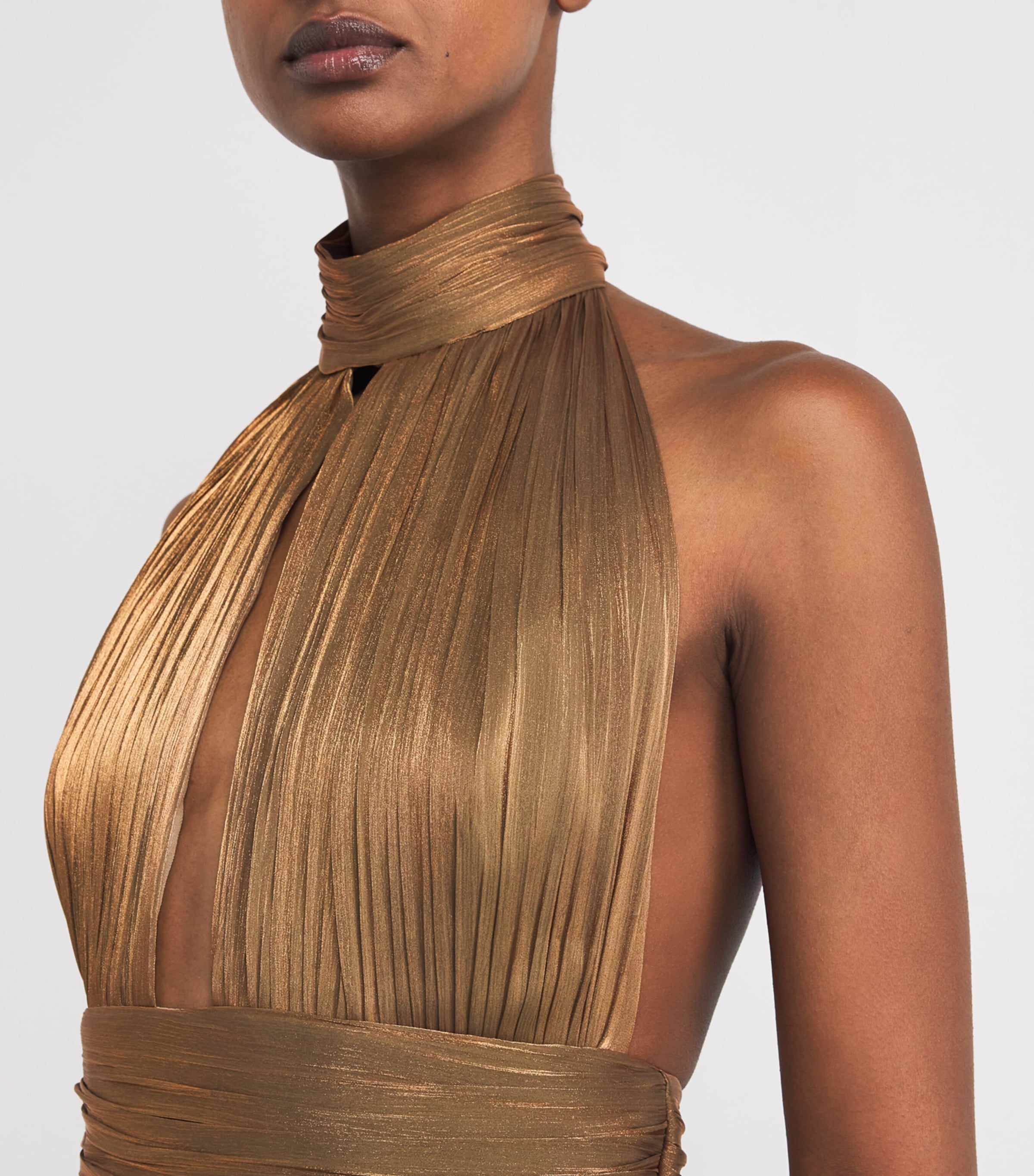 Draped Dans Le Blanc Gown BRONZE Image 6