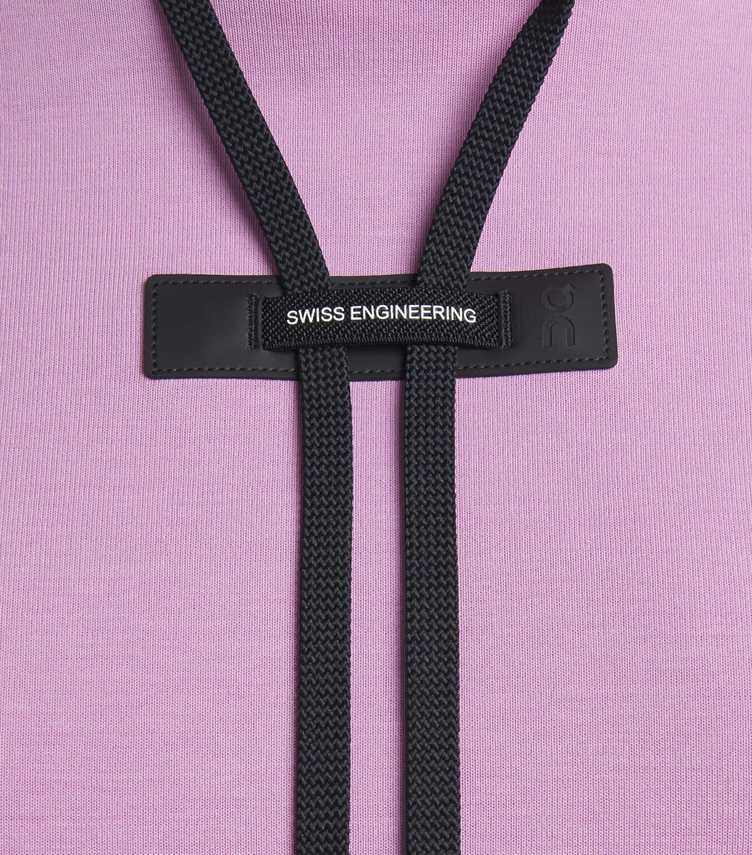 On Womens Cotton-Blend Focus Tech Hoodie Pink Image 6