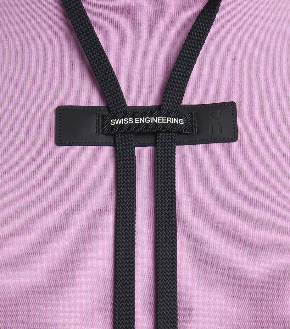 On Womens Cotton-Blend Focus Tech Hoodie Pink Image 6