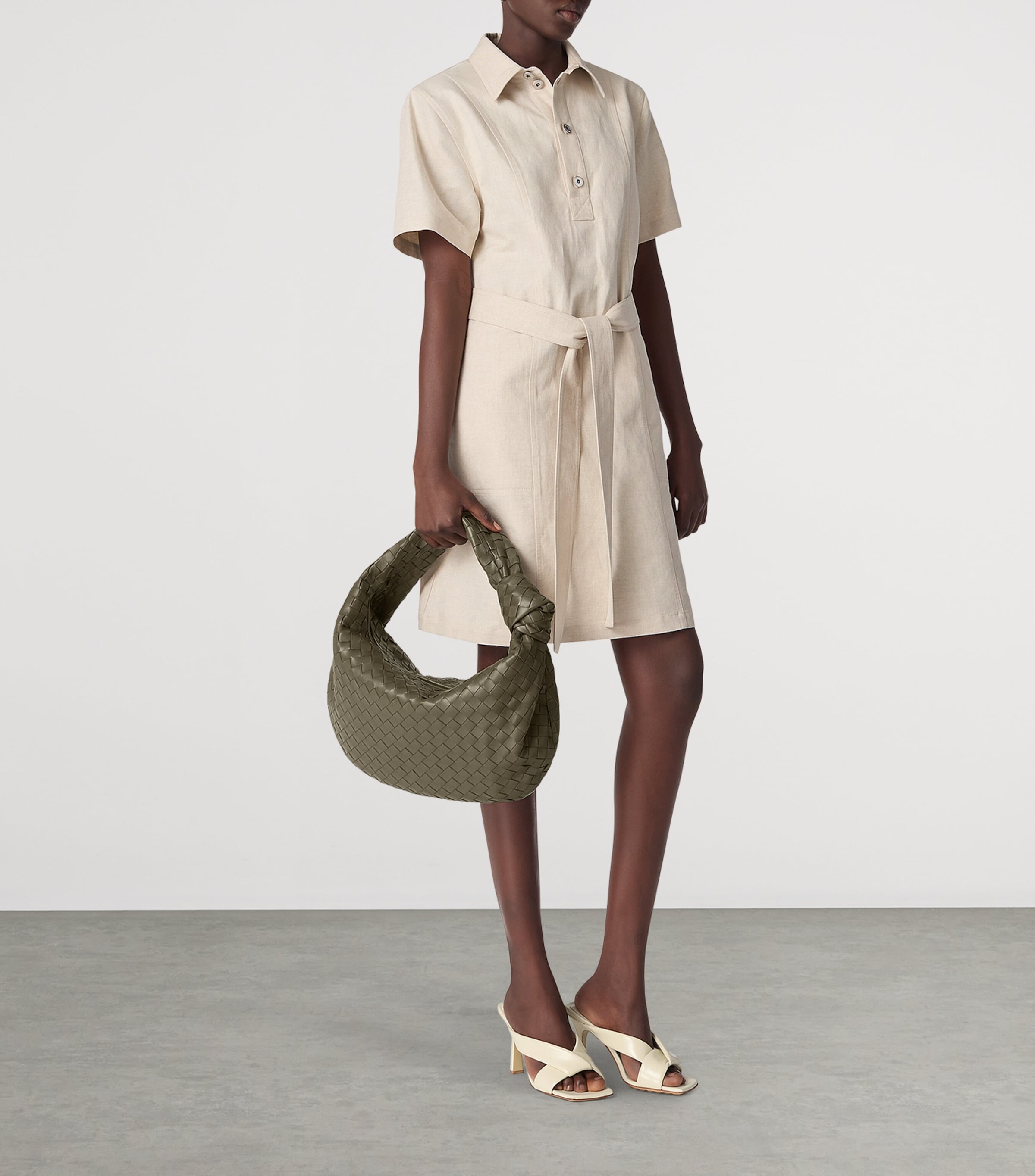 Bottega Veneta Green Leather Jodie Top-Handle Bag | Harrods US