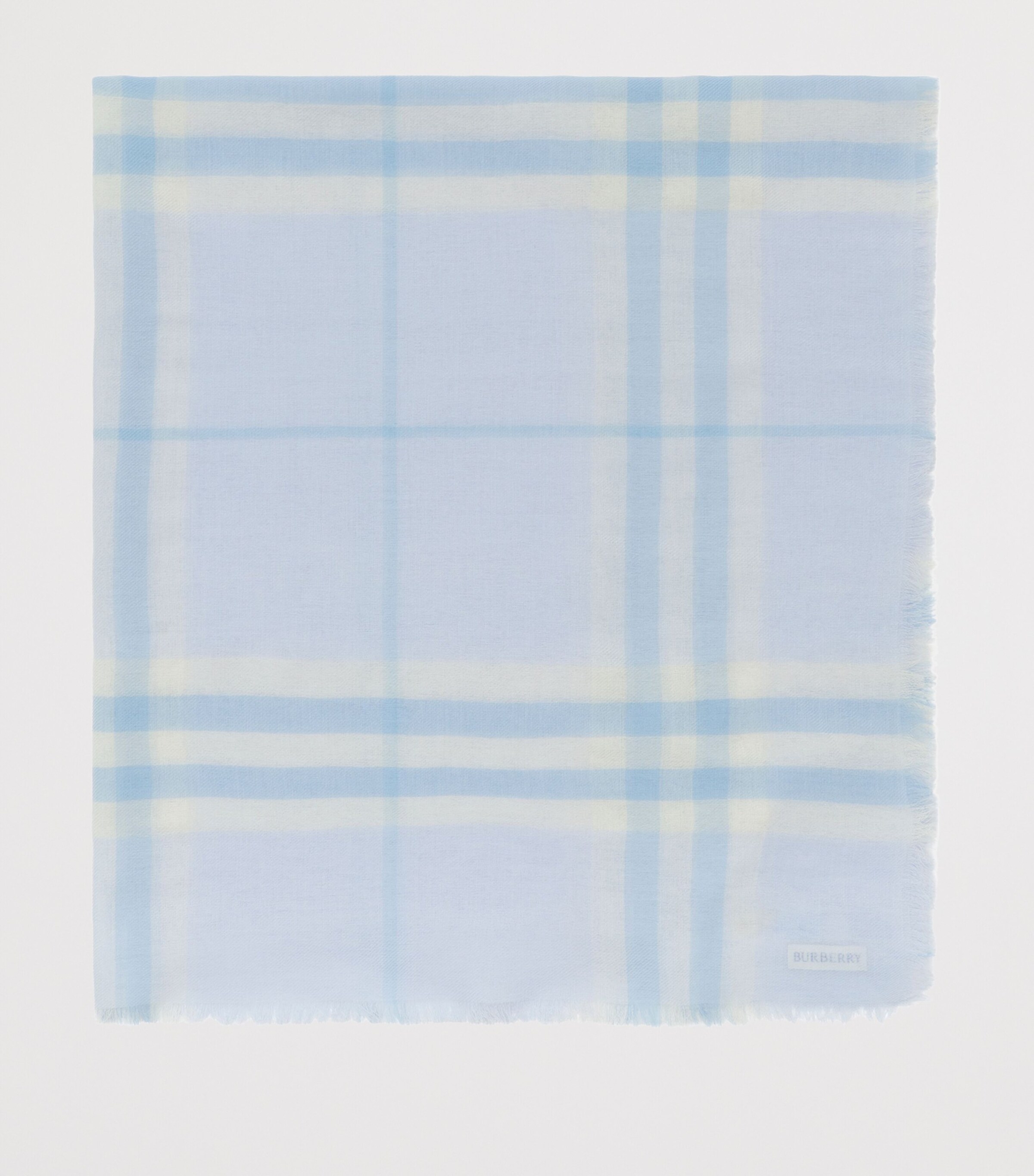 Wool Check Scarf CIRRUS BLUE Image 2