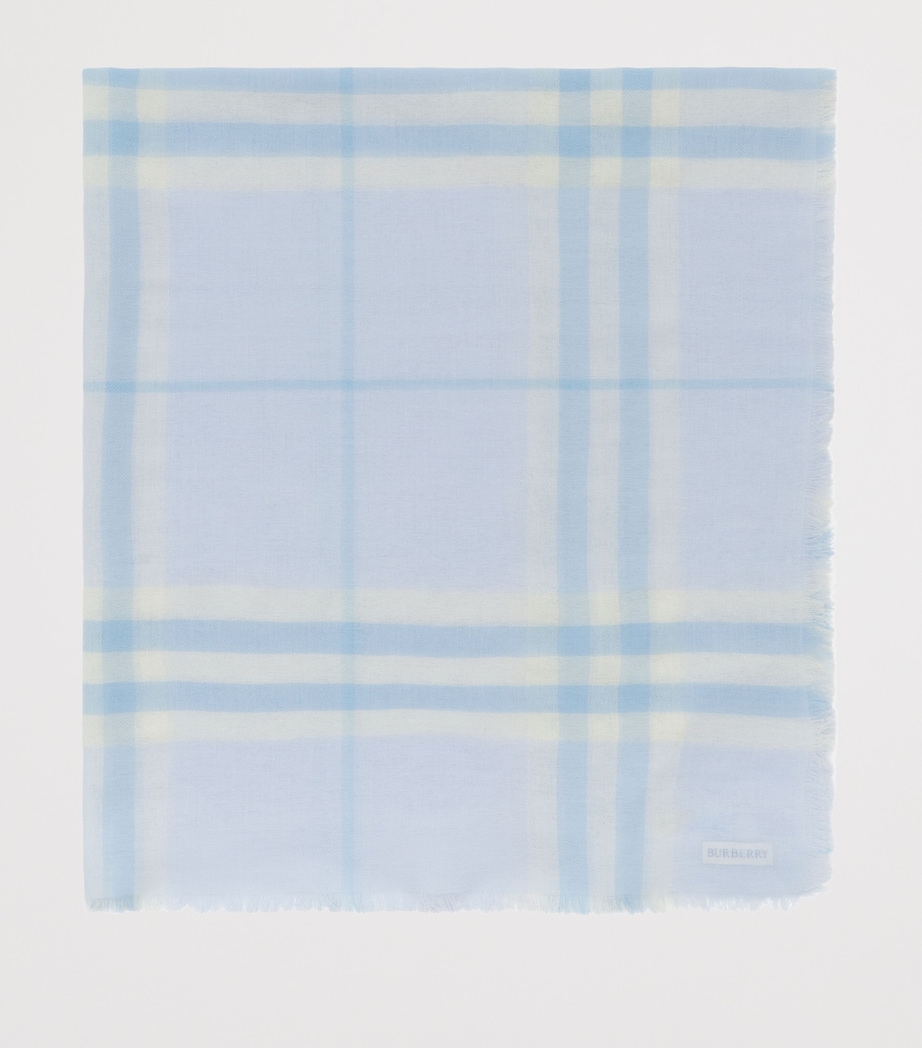 Wool Check Scarf CIRRUS BLUE Image 2