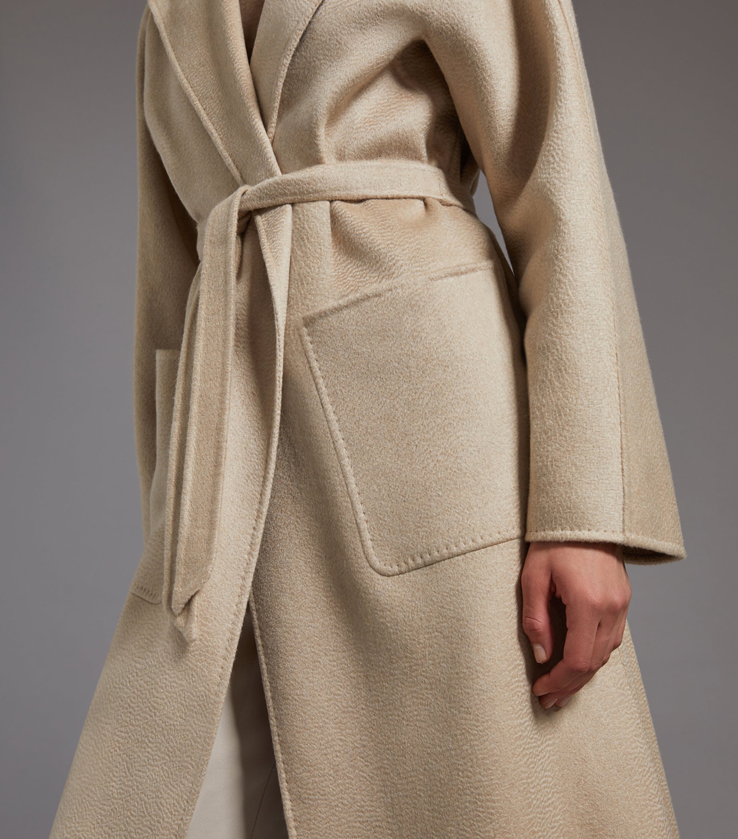 Max Mara Womens Cashmere Lilia Coat Sand Image 6