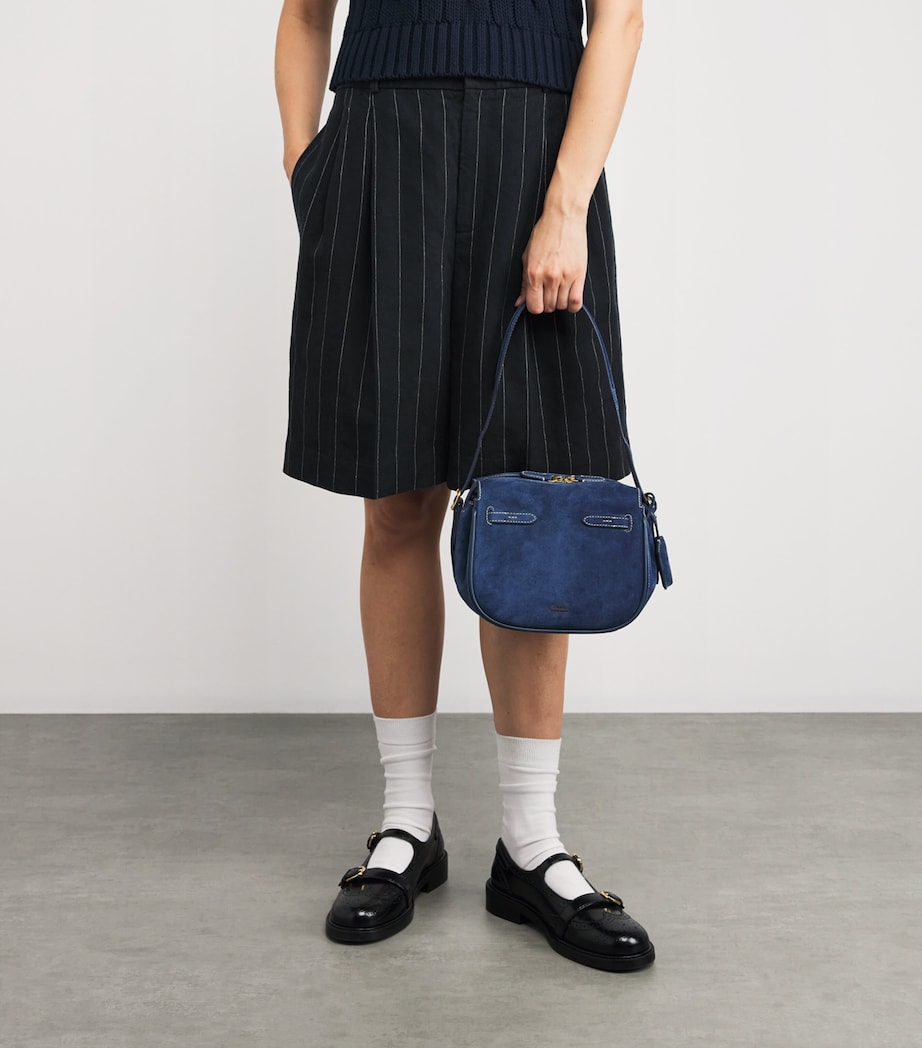 Mini Suede ID Satchel Bag DARK JEAN Image 5