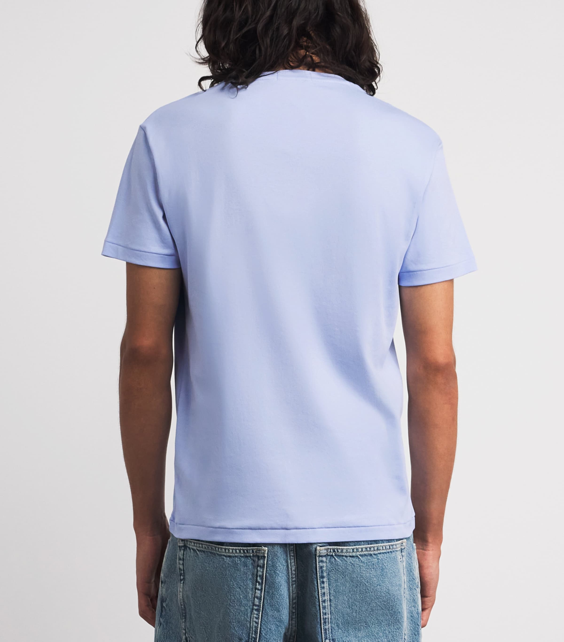 Polo Ralph Lauren Mens Pima Cotton Polo Pony T-Shirt Pebble Blue Image 5