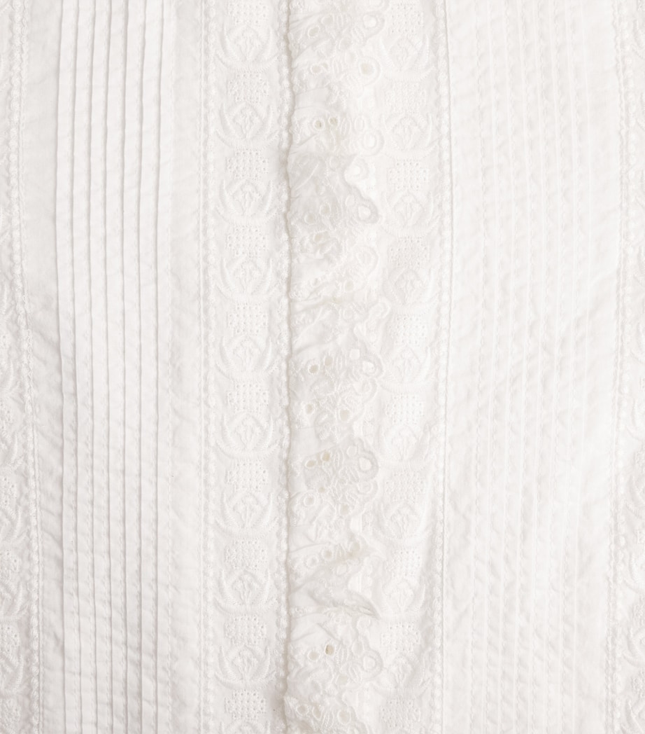 ME+EM Womens Cotton Voile Embroidered Blouse Soft White Image 6