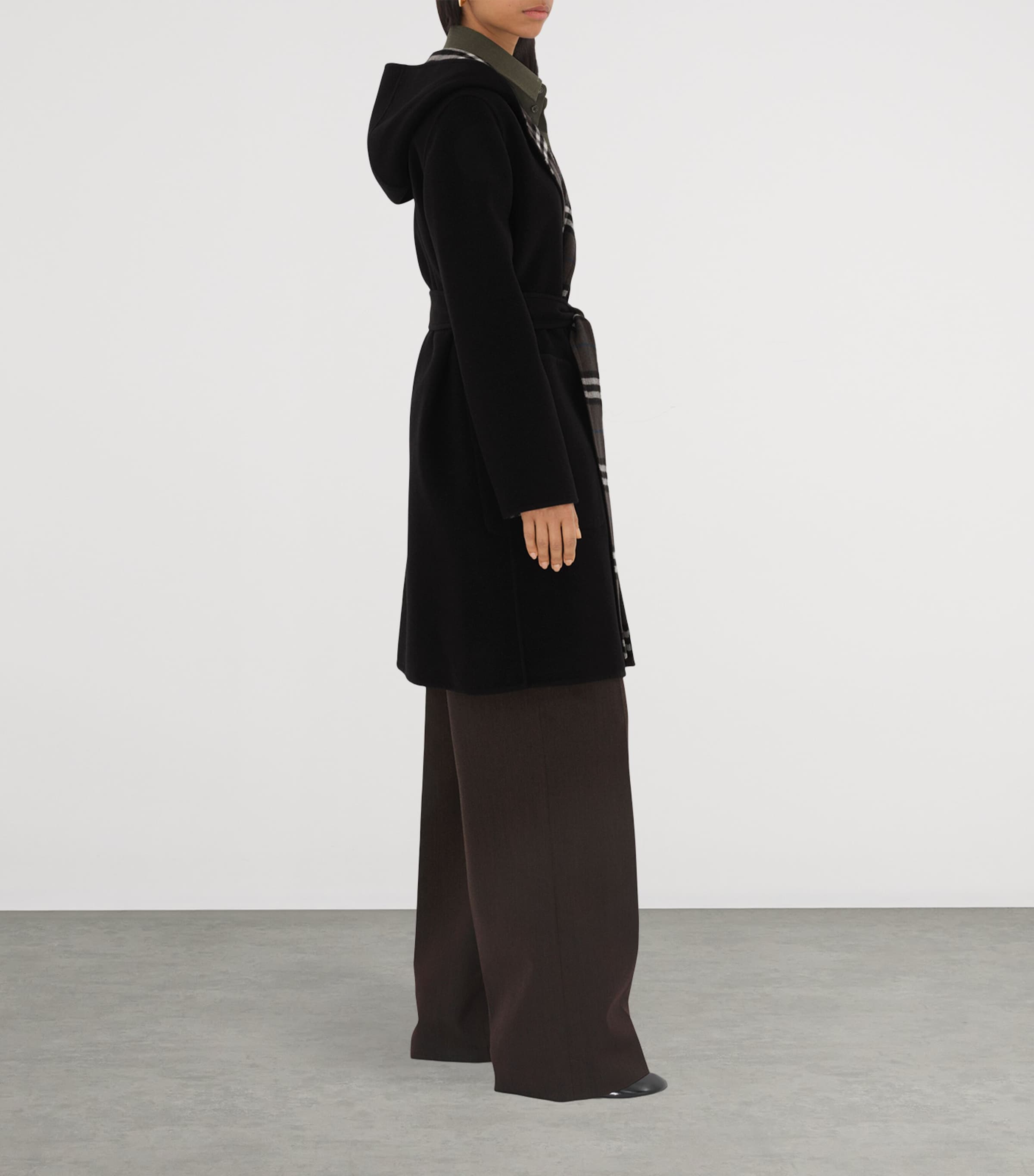 Wool Reversible Car Coat BLACK Image 3