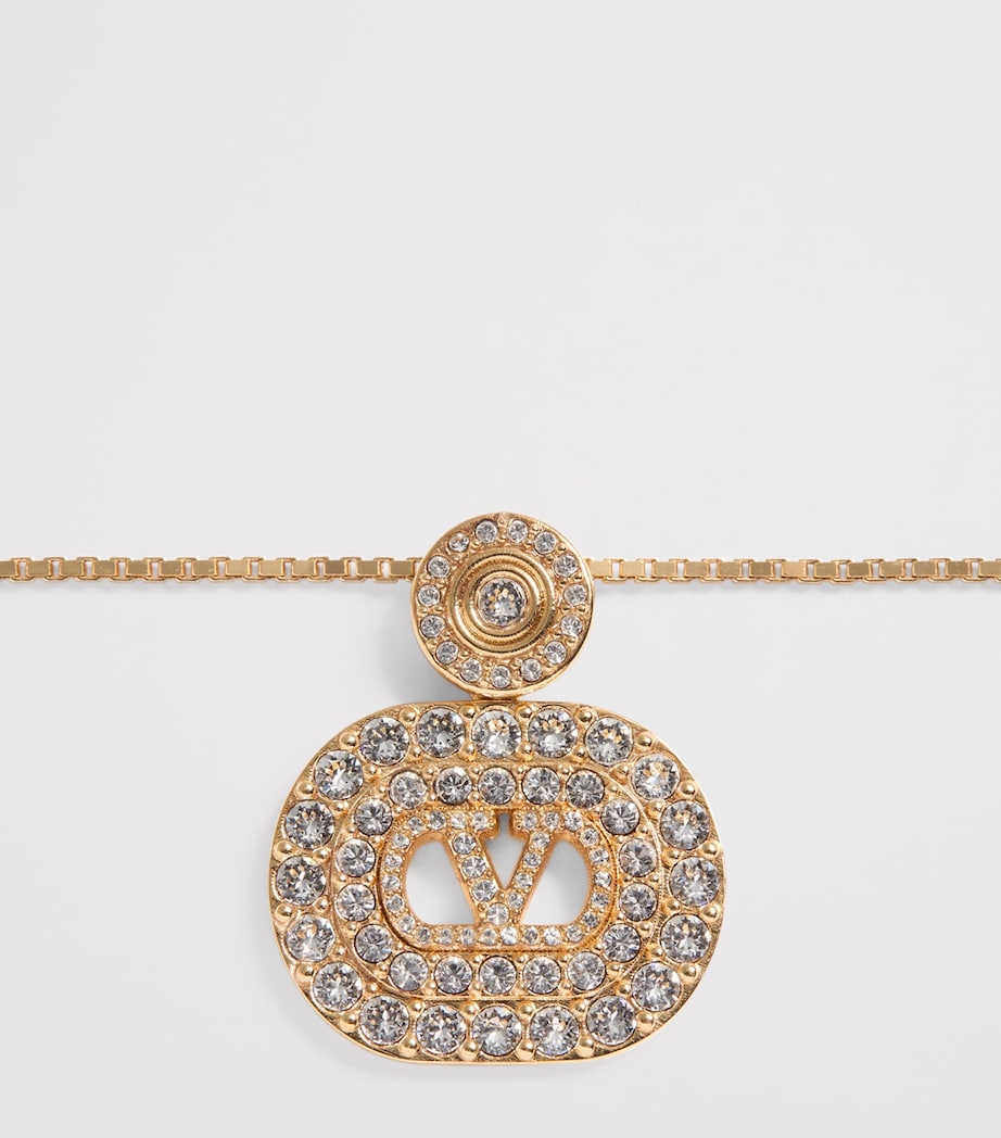 Valentino Garavani Crystal VLogo Signature Necklace Image 3