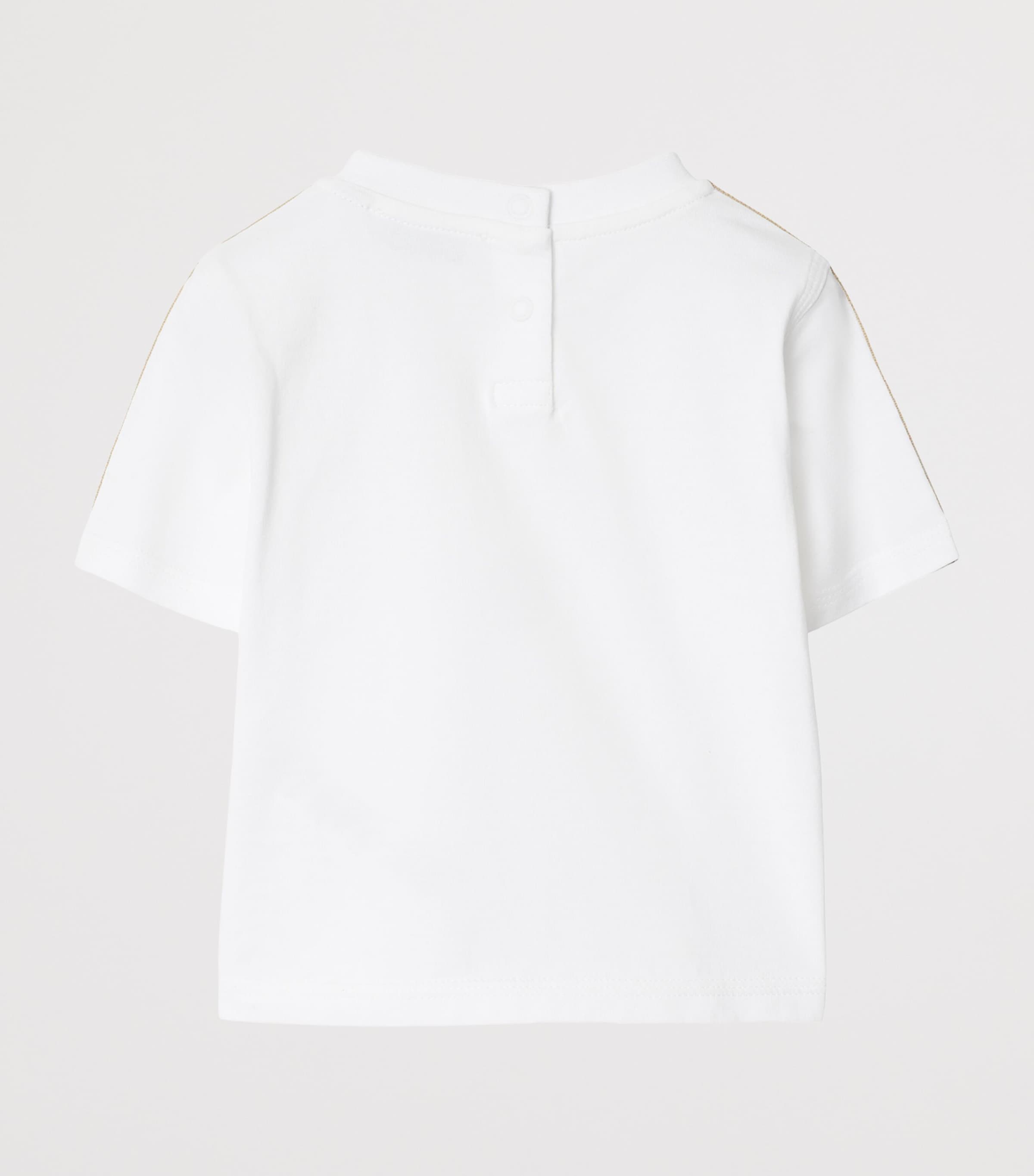 Cotton Check-Trim T-Shirt (6-24 Months) WHITE Image 4