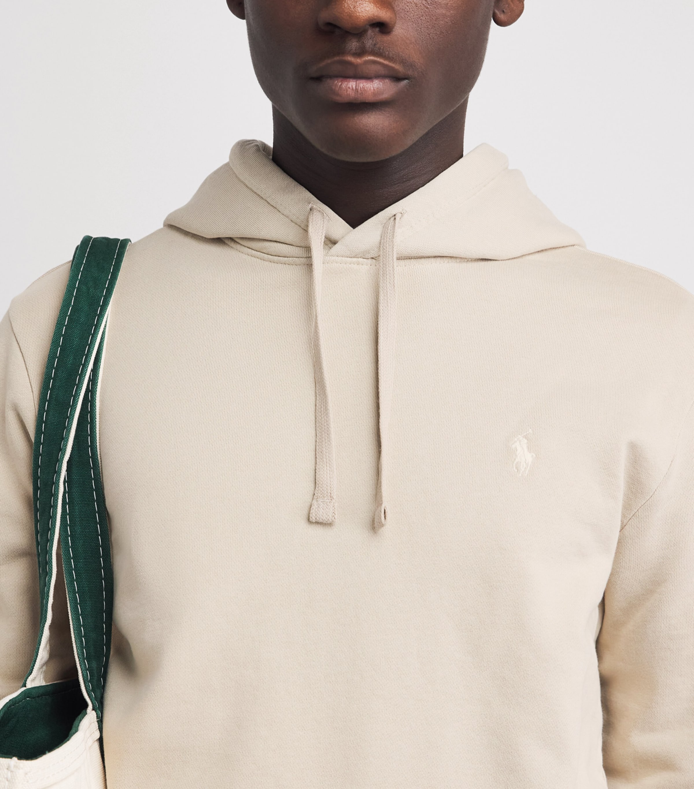 Polo Ralph Lauren Mens Cotton Loopback Fleece Polo Pony Hoodie Stoneware Grey Image 3