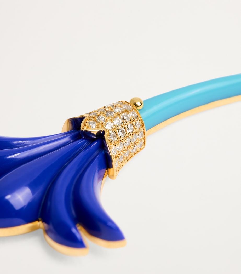 Yellow Gold, Diamond, Lapis and Turquoise Psychedeliah Necklace YELLOW GOLD Image 5