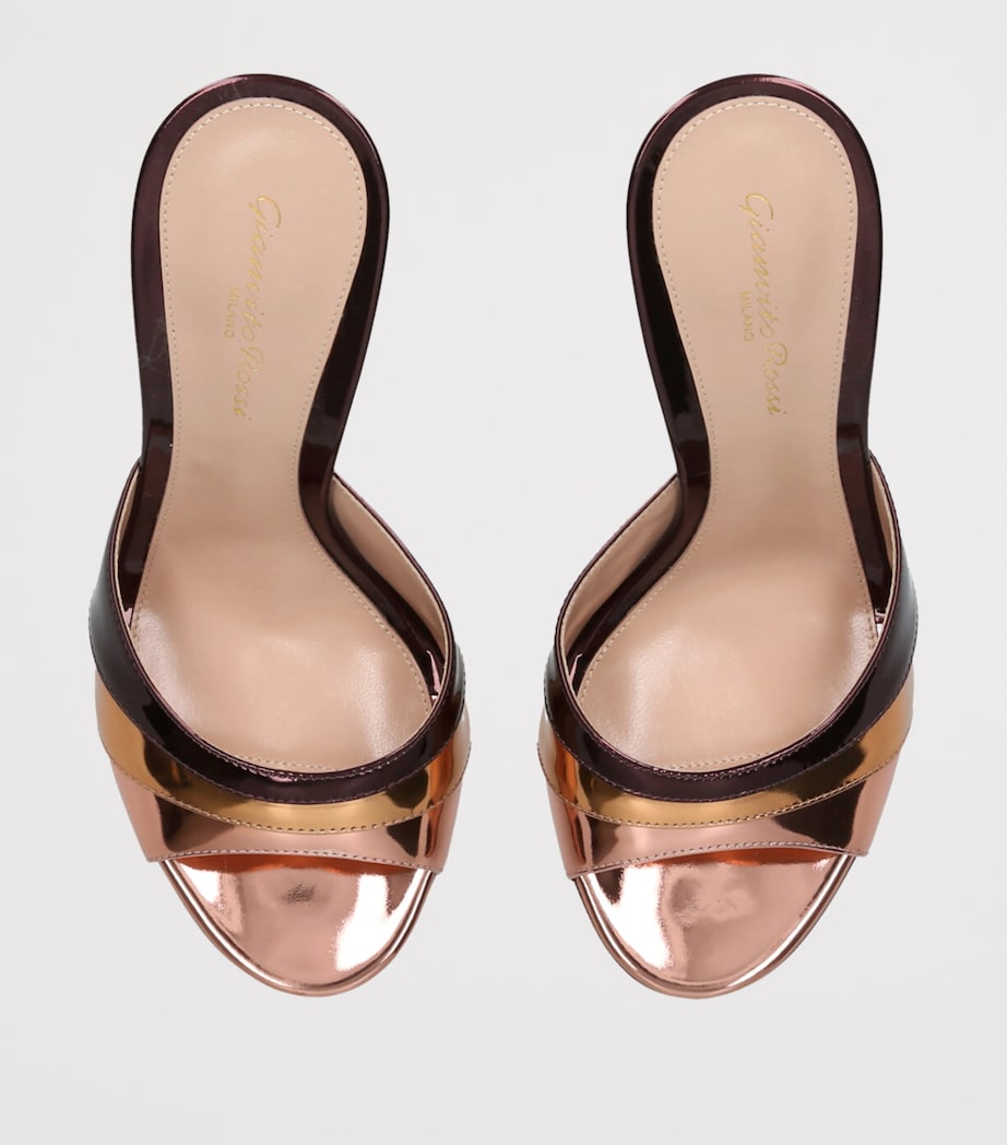 Gianvito Rossi Metallic Leather Marea Heeled Mules 95 Bronze Image 4