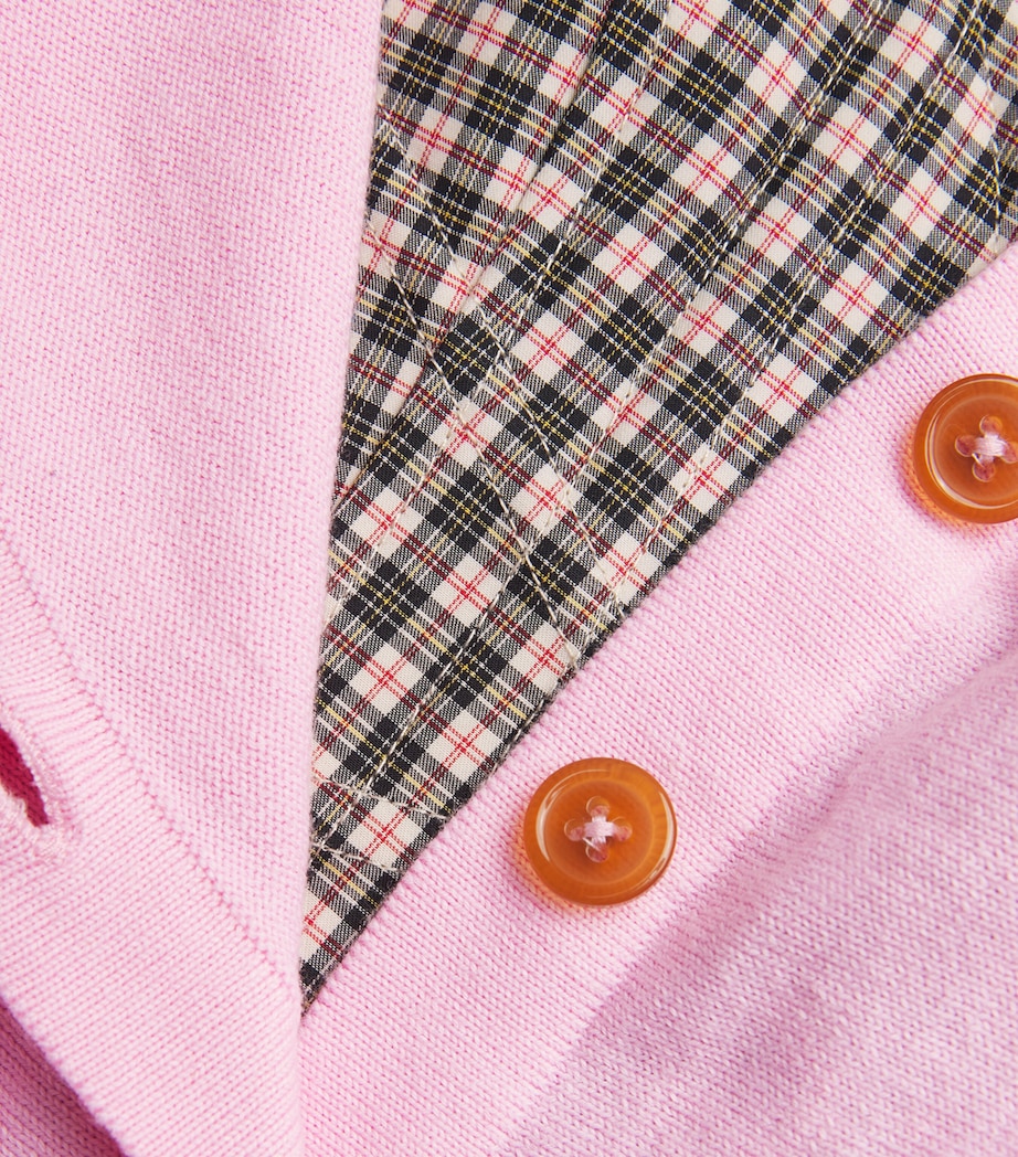 Cotton-Cashmere Bea Cropped Cardigan G401 PINK Image 5