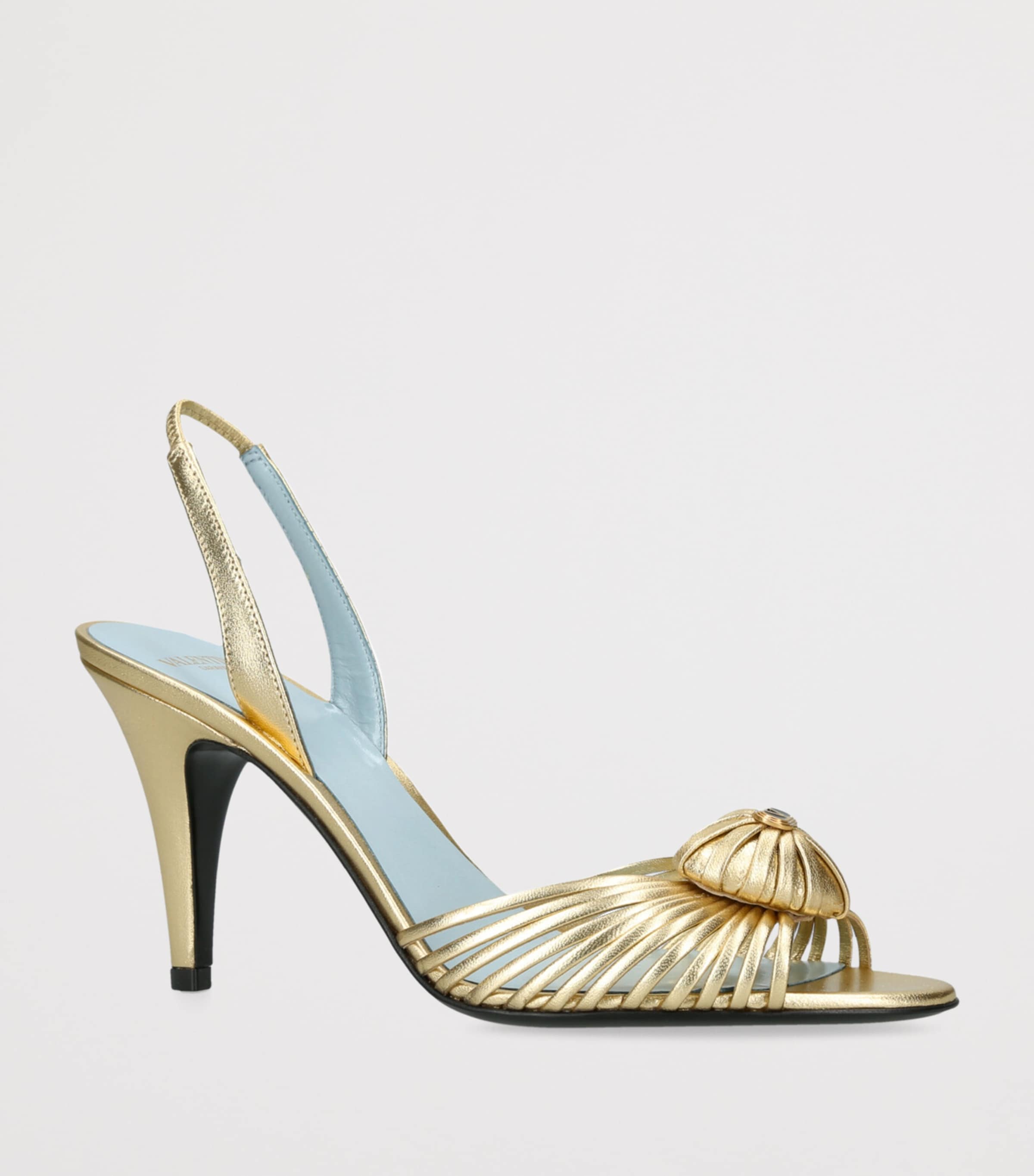 Leather Royal Slingback Heels 85 GOLD Image 3
