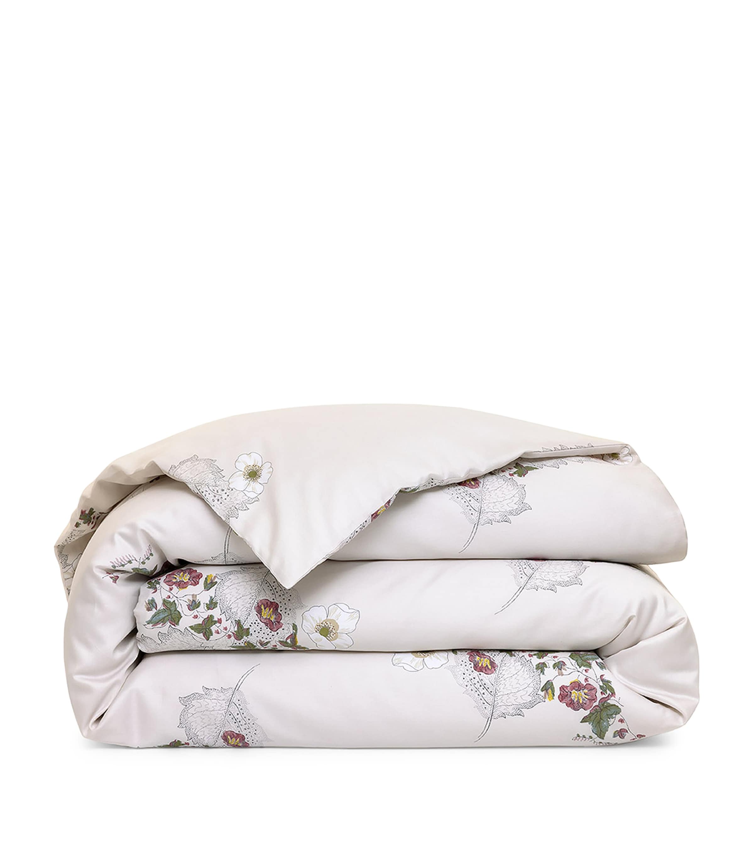 Yves Delorme Organic Cotton Corolles King Duvet Cover In White