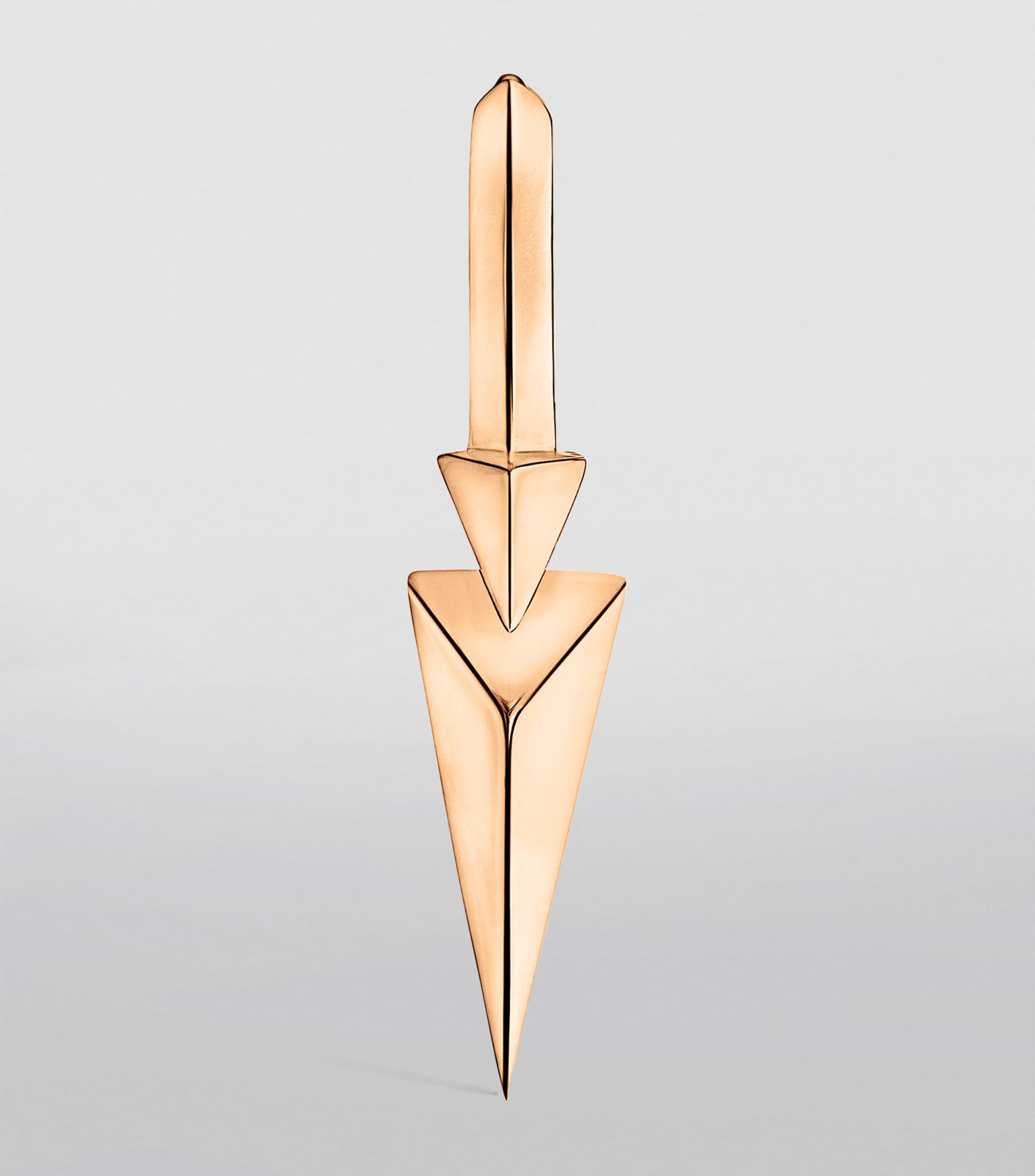 Rose Gold Faceted Triple Long Spike Hoop Earring (8mm) ROSE GOLD Image 4