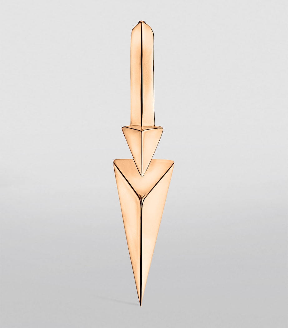 Rose Gold Faceted Triple Long Spike Hoop Earring (8mm) ROSE GOLD Image 4