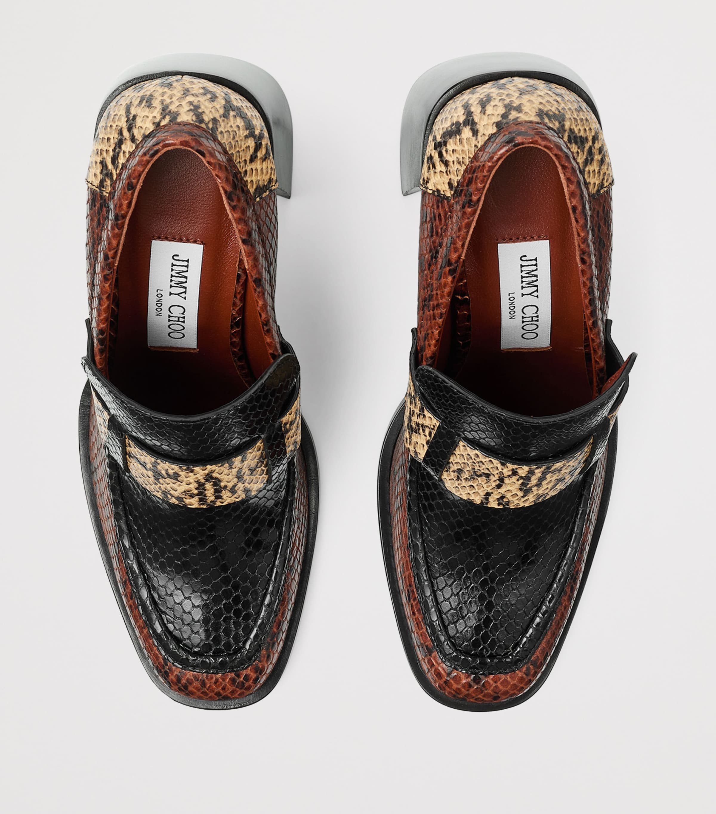 Tylor 95 Leather Heeled Loafers COGNAC/BLACK/CORN Image 2