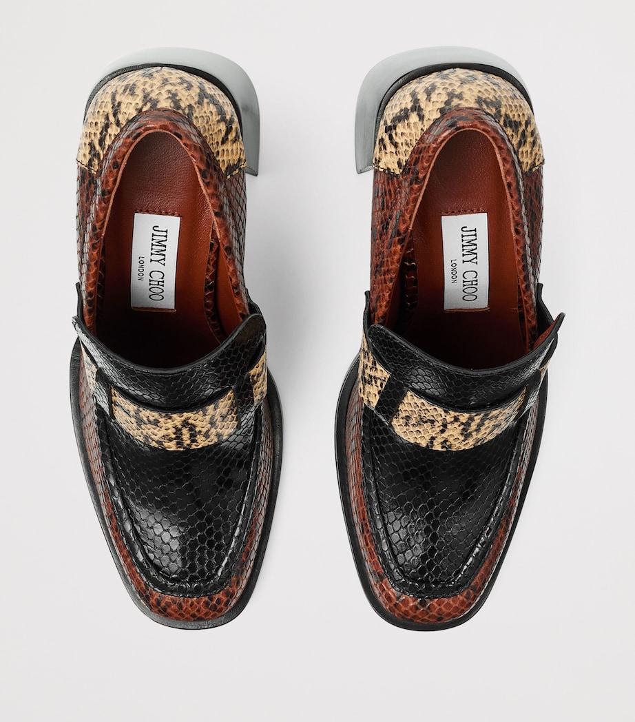 Tylor 95 Leather Heeled Loafers COGNAC/BLACK/CORN Image 2