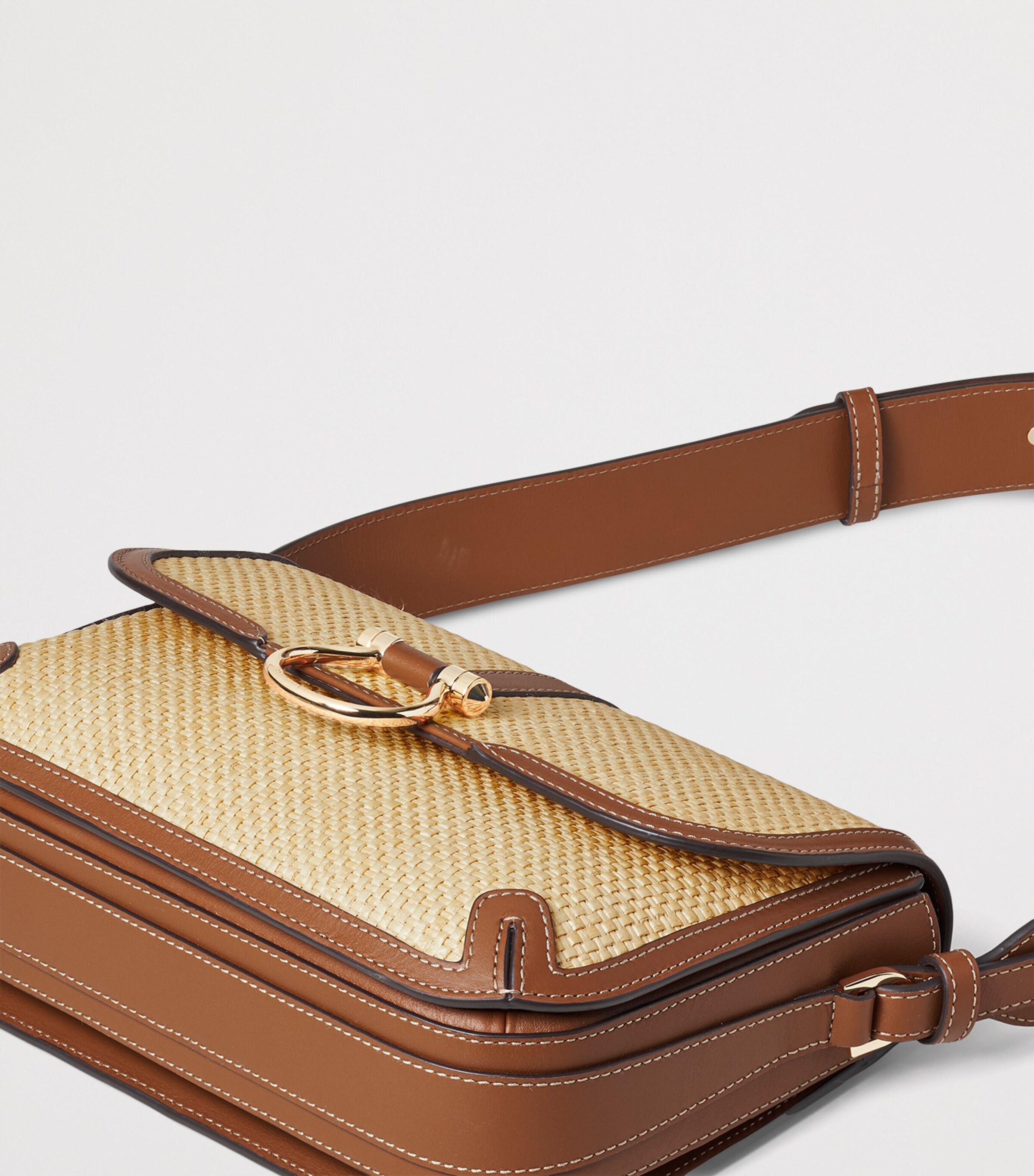 Aspinal Of London Raffia Leather Resort Cross-Body Bag Neutral Image 7