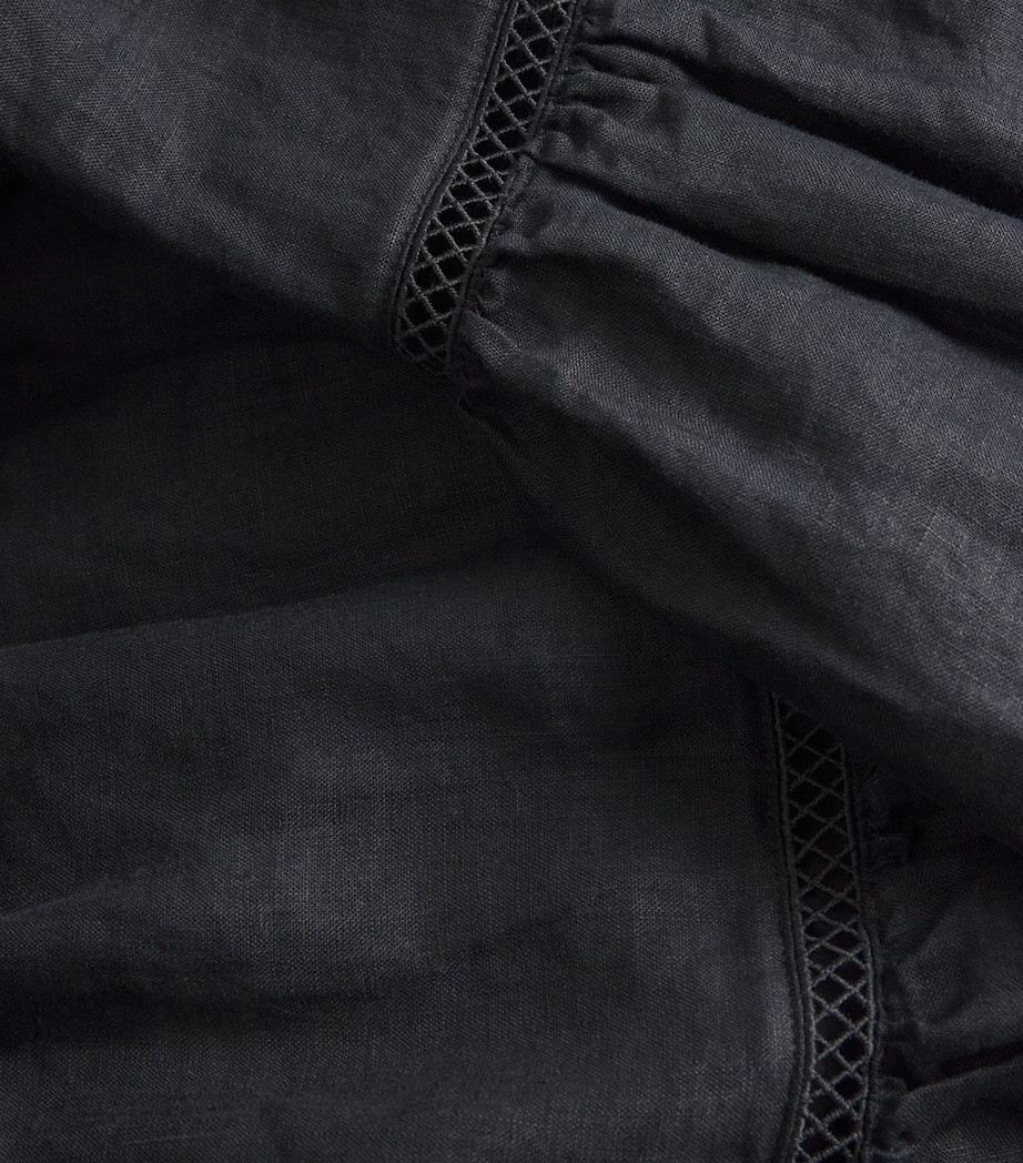 Linen Lace-Trim Meteora Midi Skirt BLK-BLK/LINEN Image 6