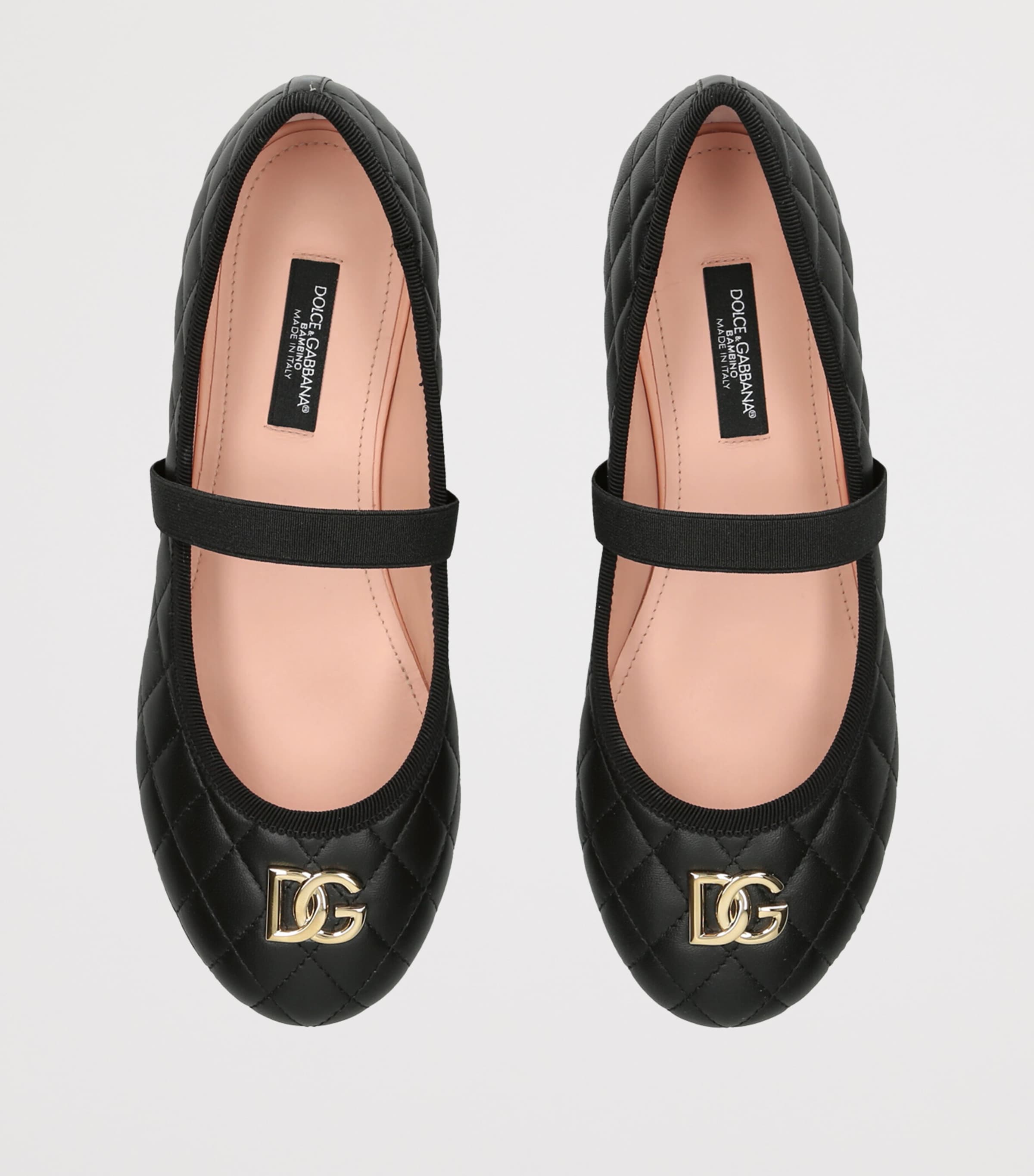 Dolce&Gabbana Kids Quilted Ballet Flats Black Image 3