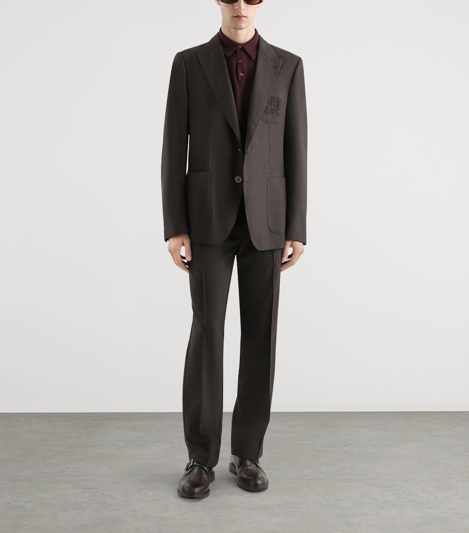 Virgin Wool Drawstring Trousers S8230-WHITE-BEI Image 2