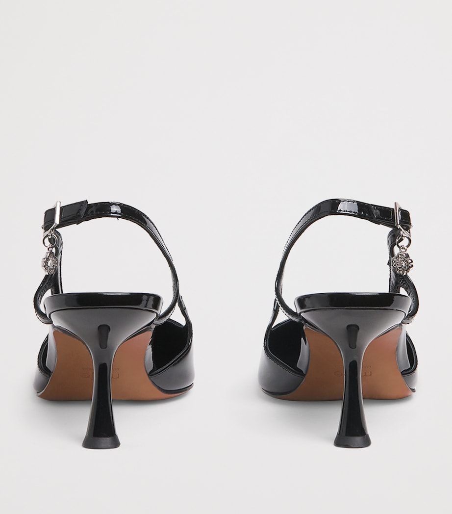 Patent Leather Slingback Pumps 70 BLACK Image 4