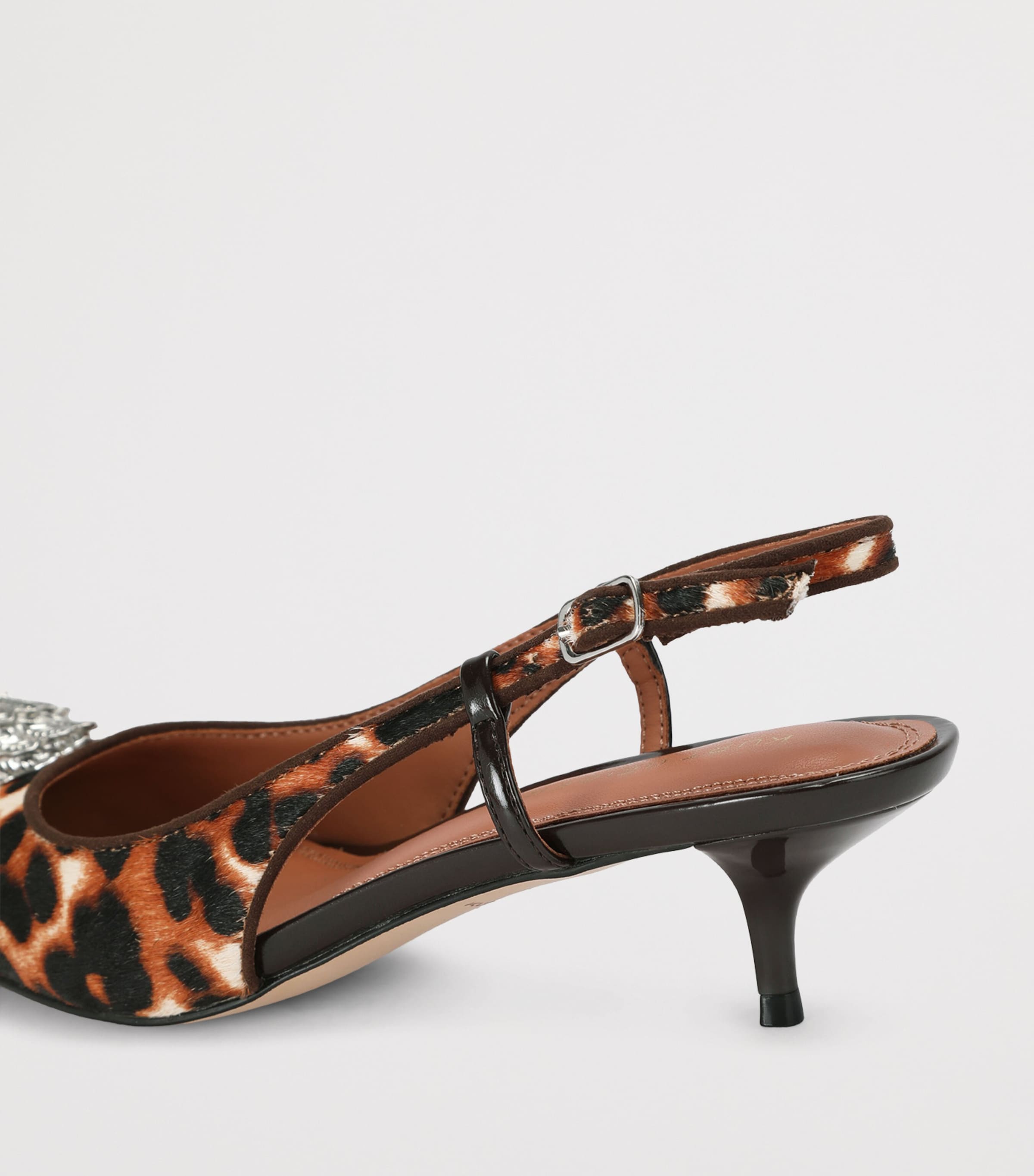 Kurt Geiger London Leather Belsize Slingback Heels 40 Camel/oth Image 3